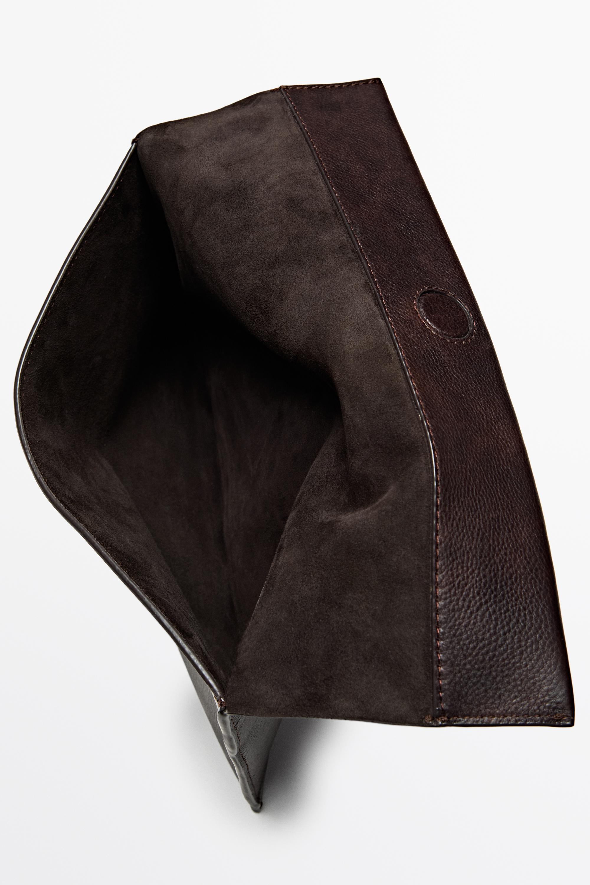 Nappa leather iPad case — BROWN