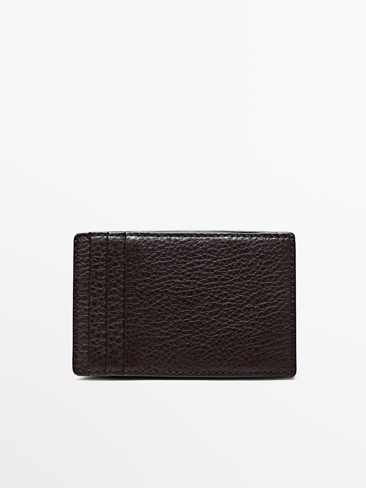 Portefeuille Vertical « Magic » En Cuir Nappa - Marron - 01 - Massimo Dutti - Homme