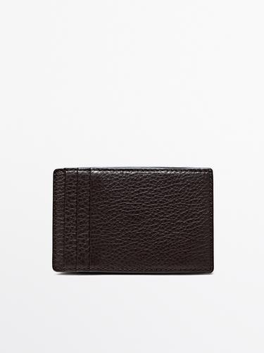 Nappa leather "magic" vertical wallet — BROWN 1
