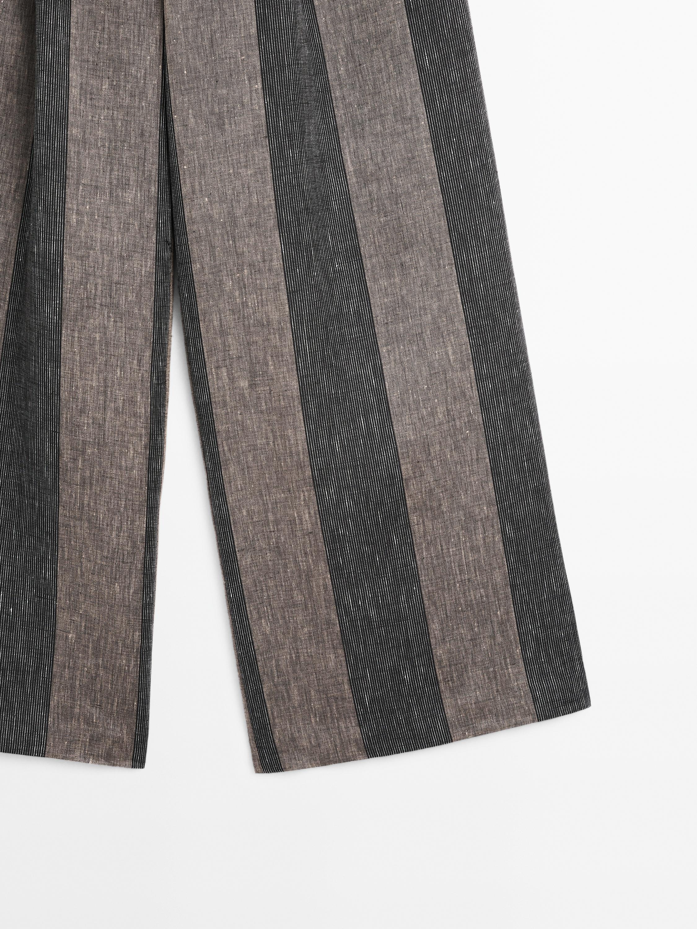 Palazzo trousers with contrast stripe