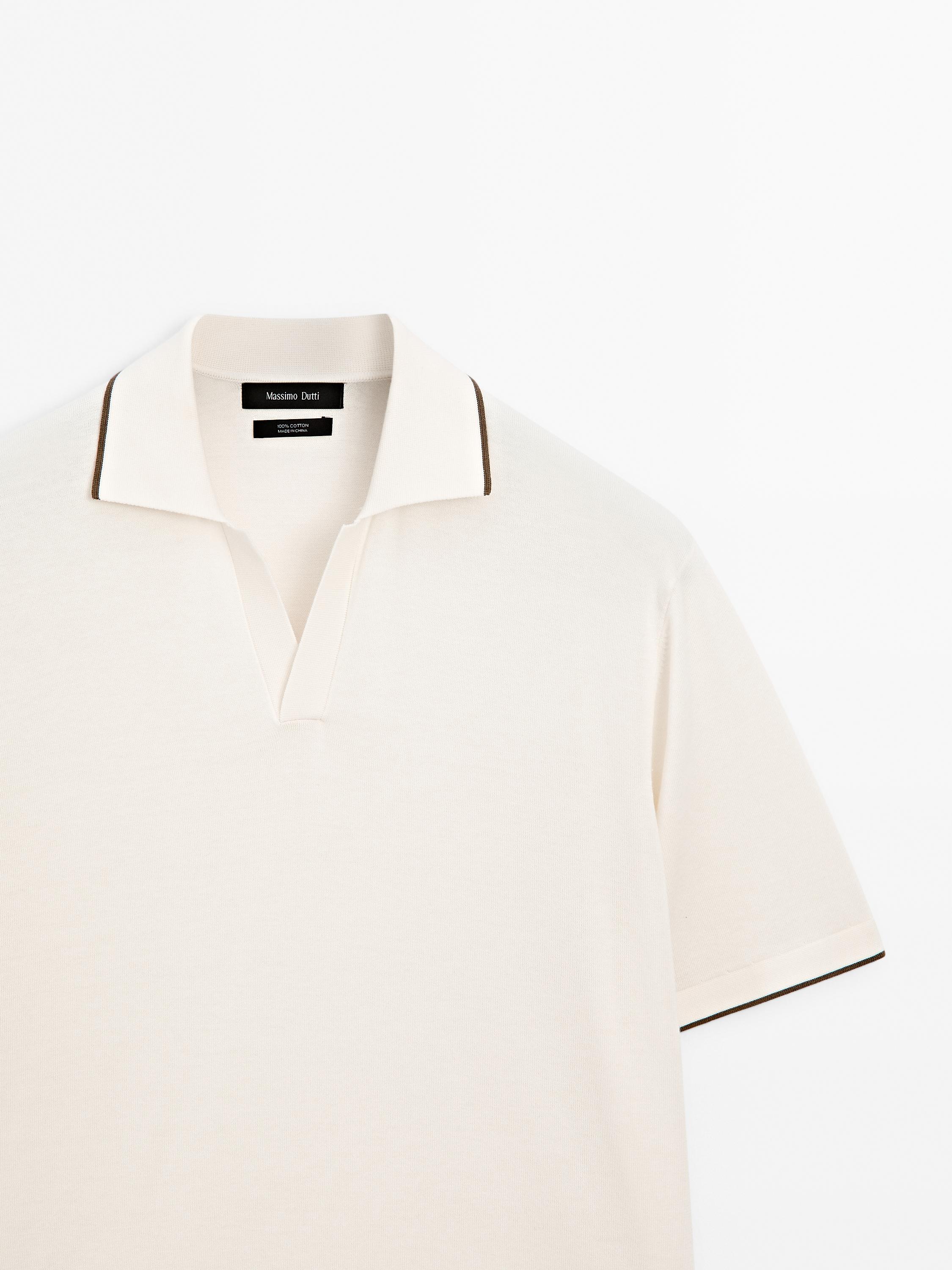 Polo en maille détail contrastant