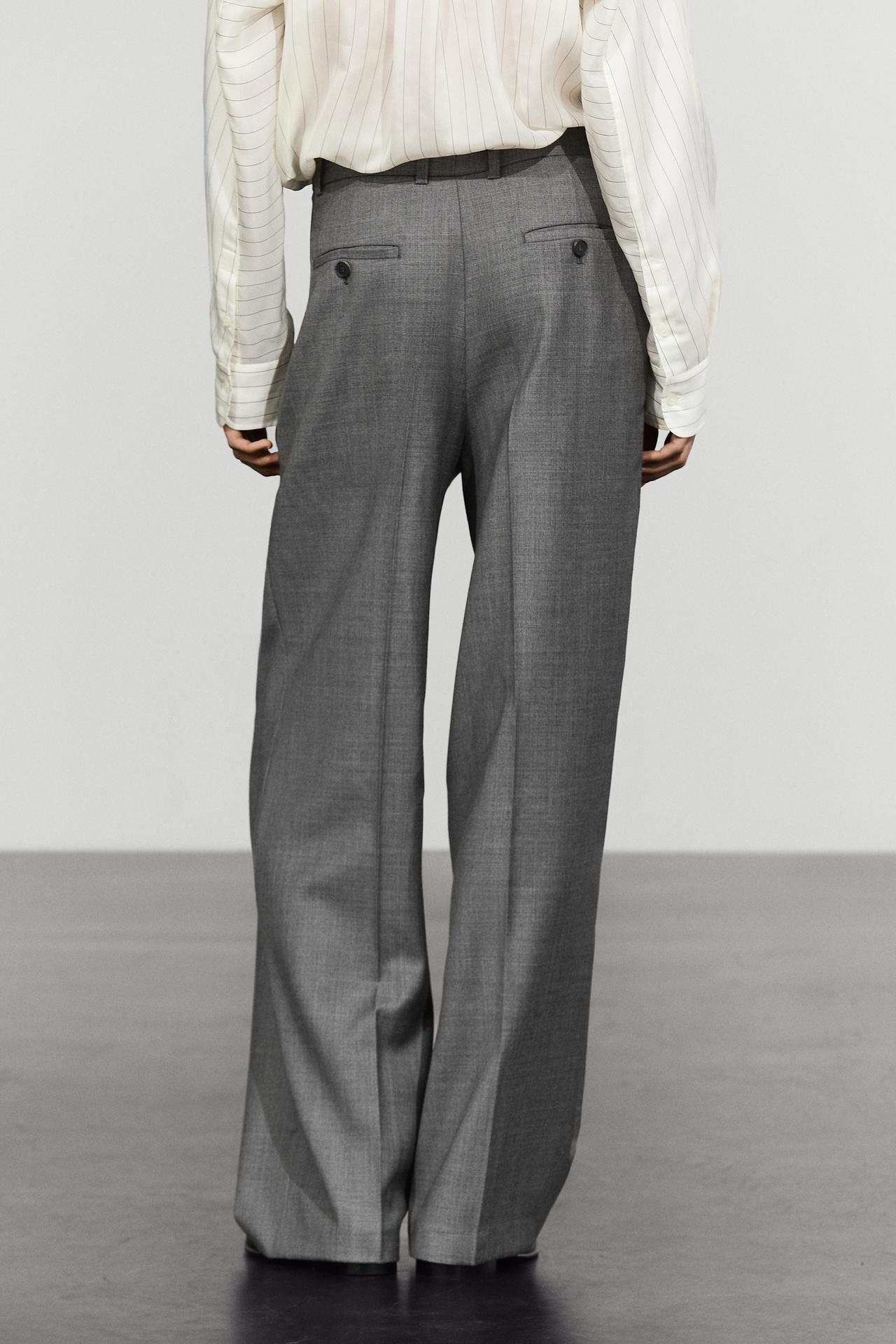 100% wool suit pants — DARK GREY