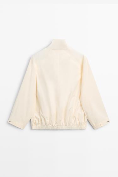 Oversize bomber jacket with snap buttons — CREAM 6