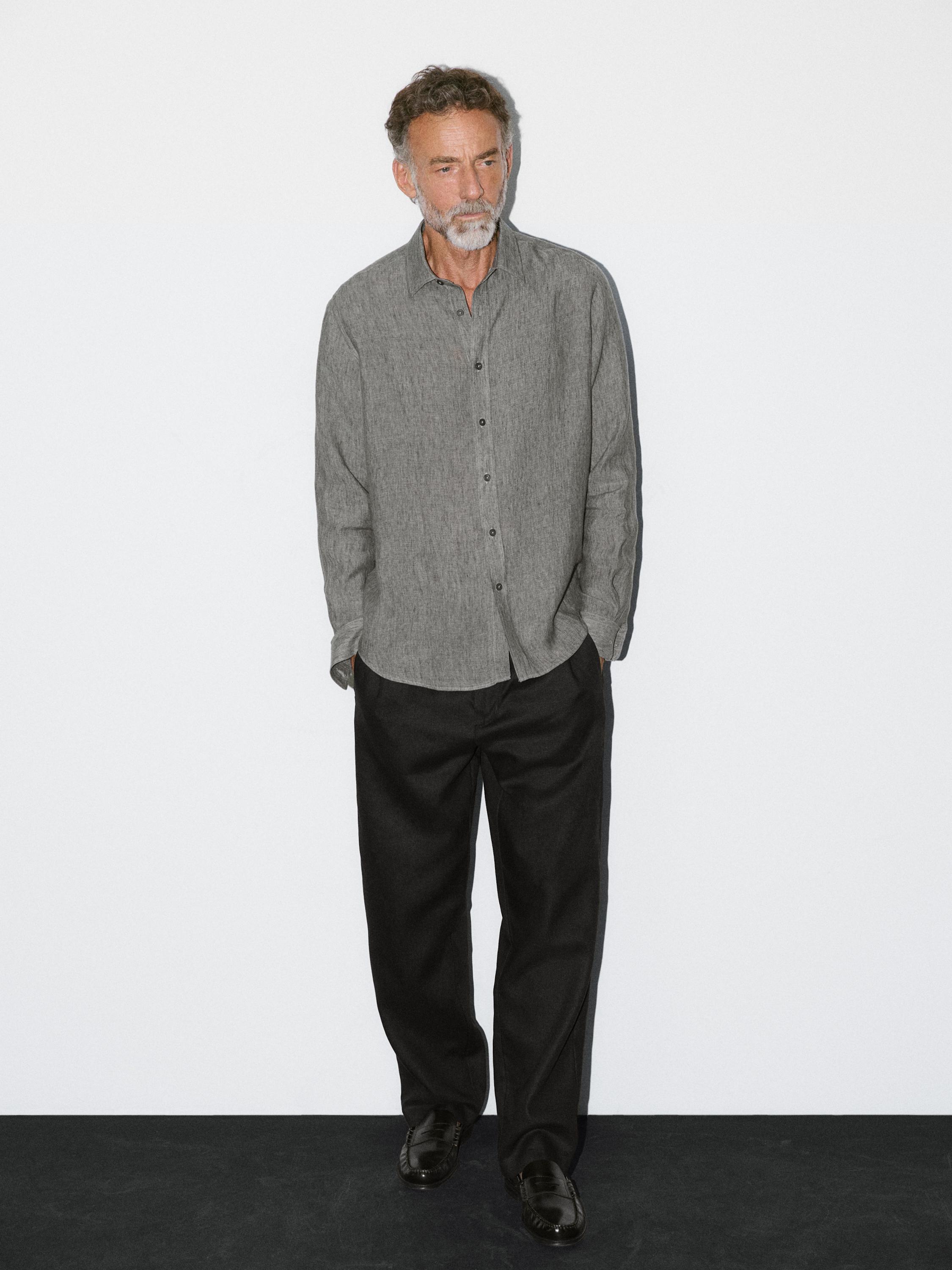 100% linen regular fit shirt