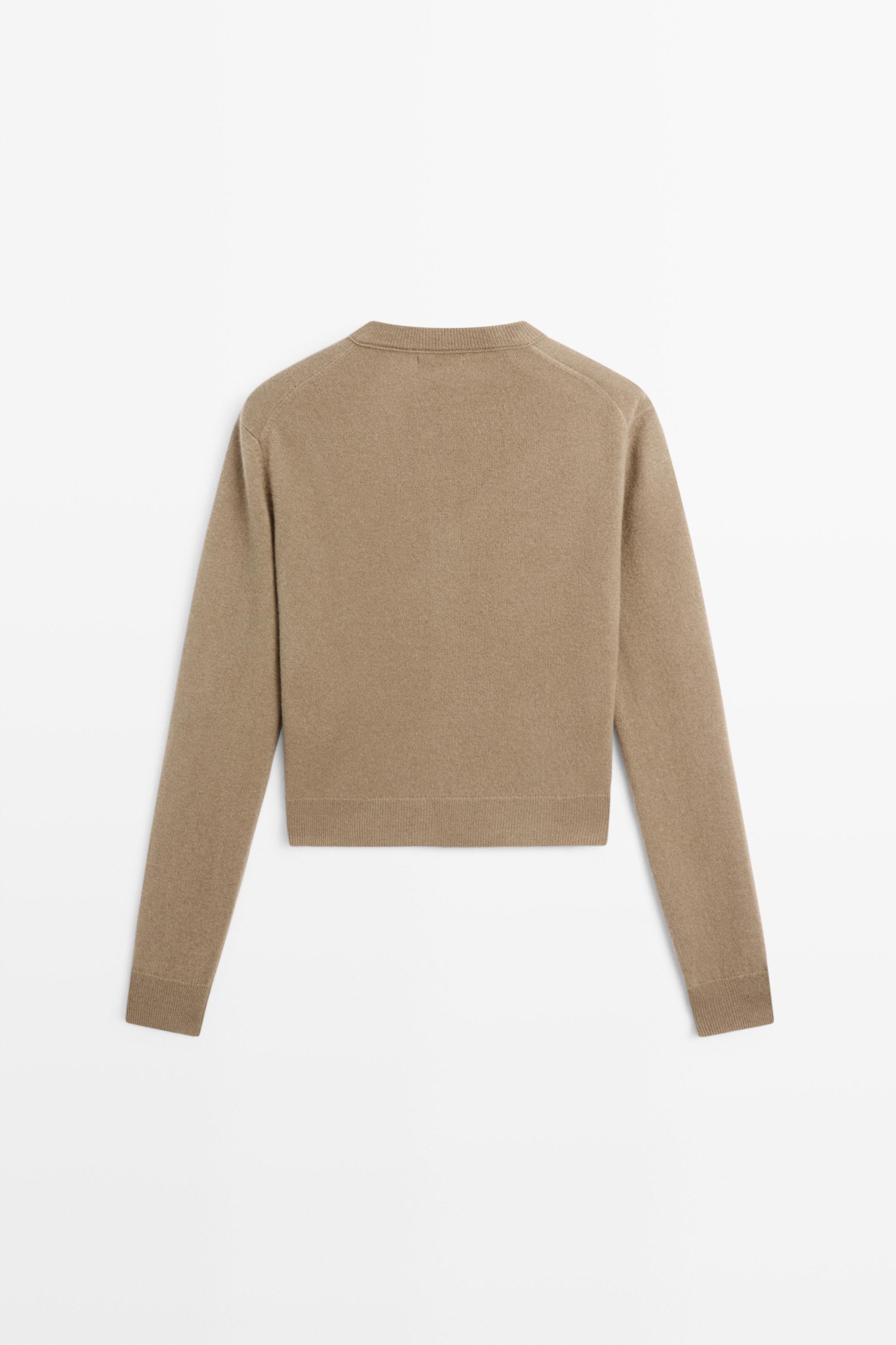 Button-detail knit cardigan — GREENISH