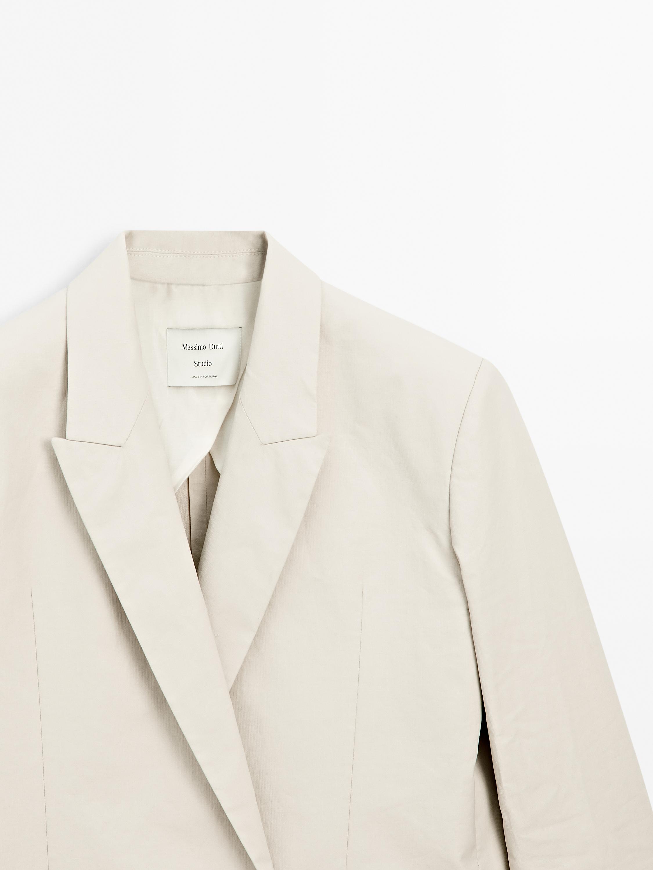 100% linen asymmetric blazer - Studio
