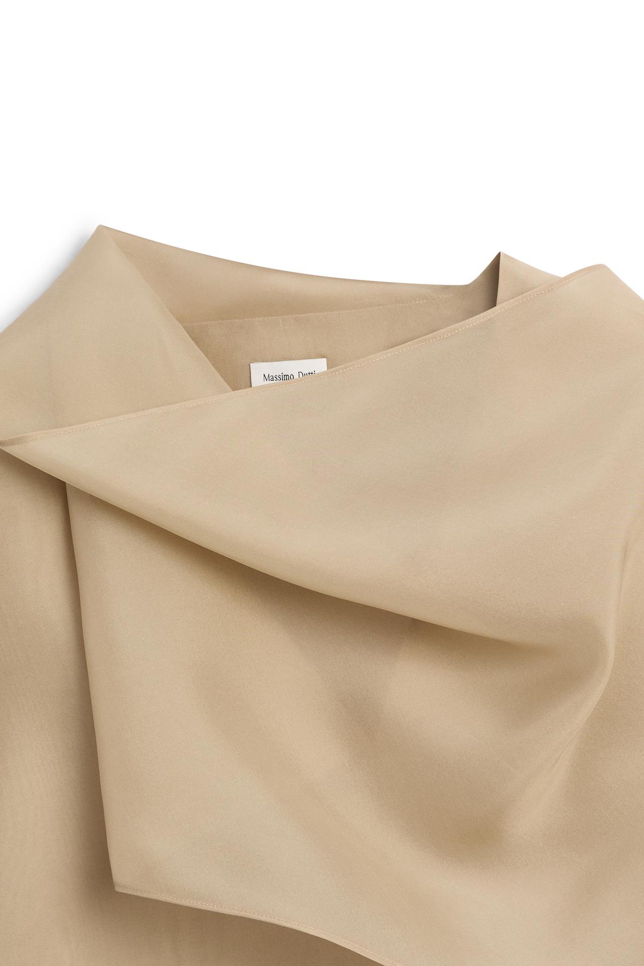 Flowing organza blouse with scarf detail - LIMITED EDITION — CHAMPAGNE