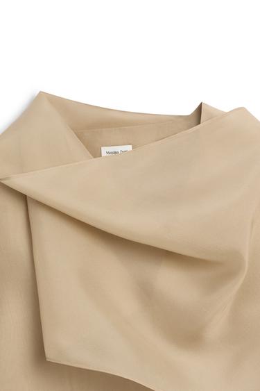 Flowing organza blouse with scarf detail - LIMITED EDITION — CHAMPAGNE 9