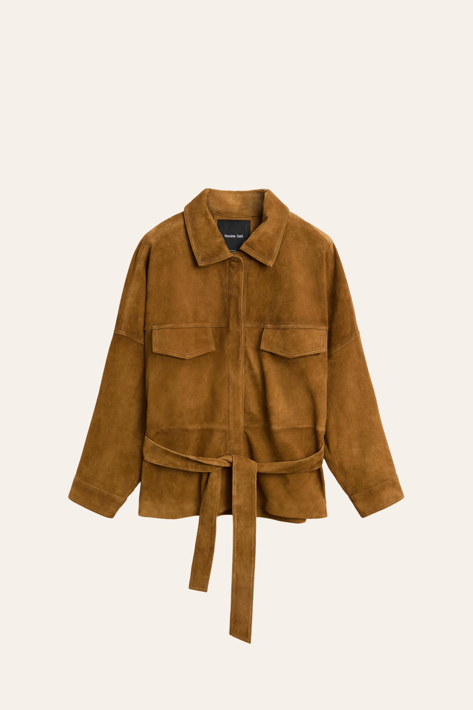 Suede leather jacket — DARK CAMEL