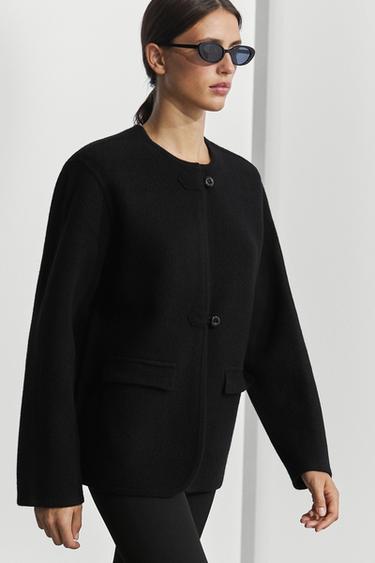 100% Wool Knit Cardigan with Button Details — BLACK 8