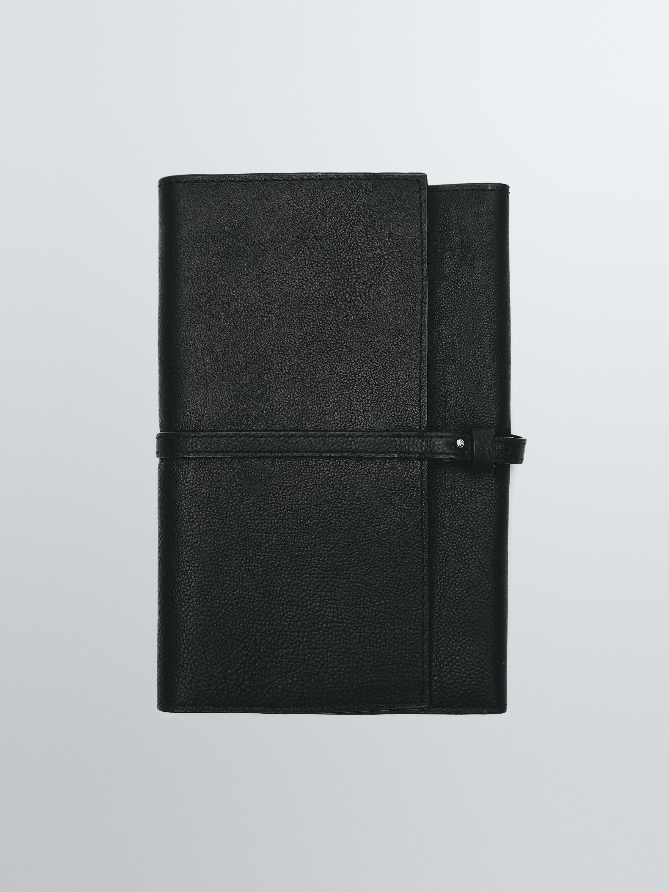 Nappa leather travel case — BLACK