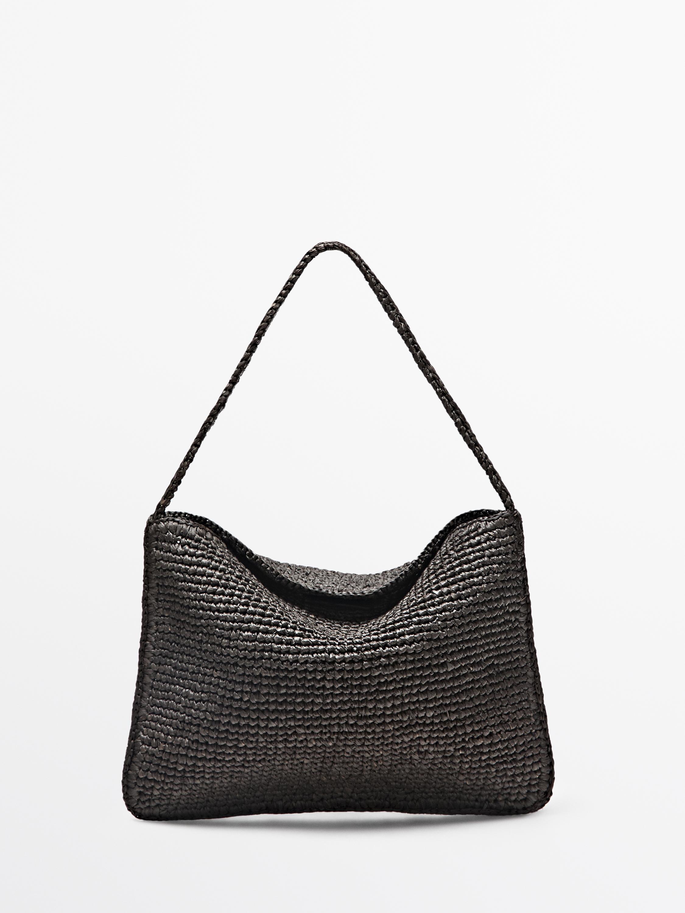 Small raffia shoulder bag