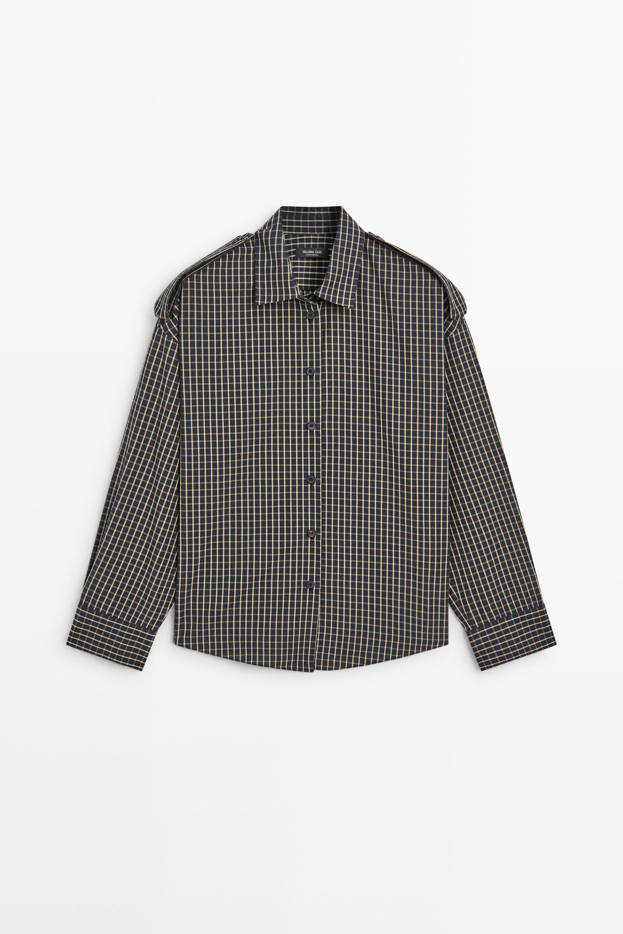 100% cotton check shirt with shoulder detail