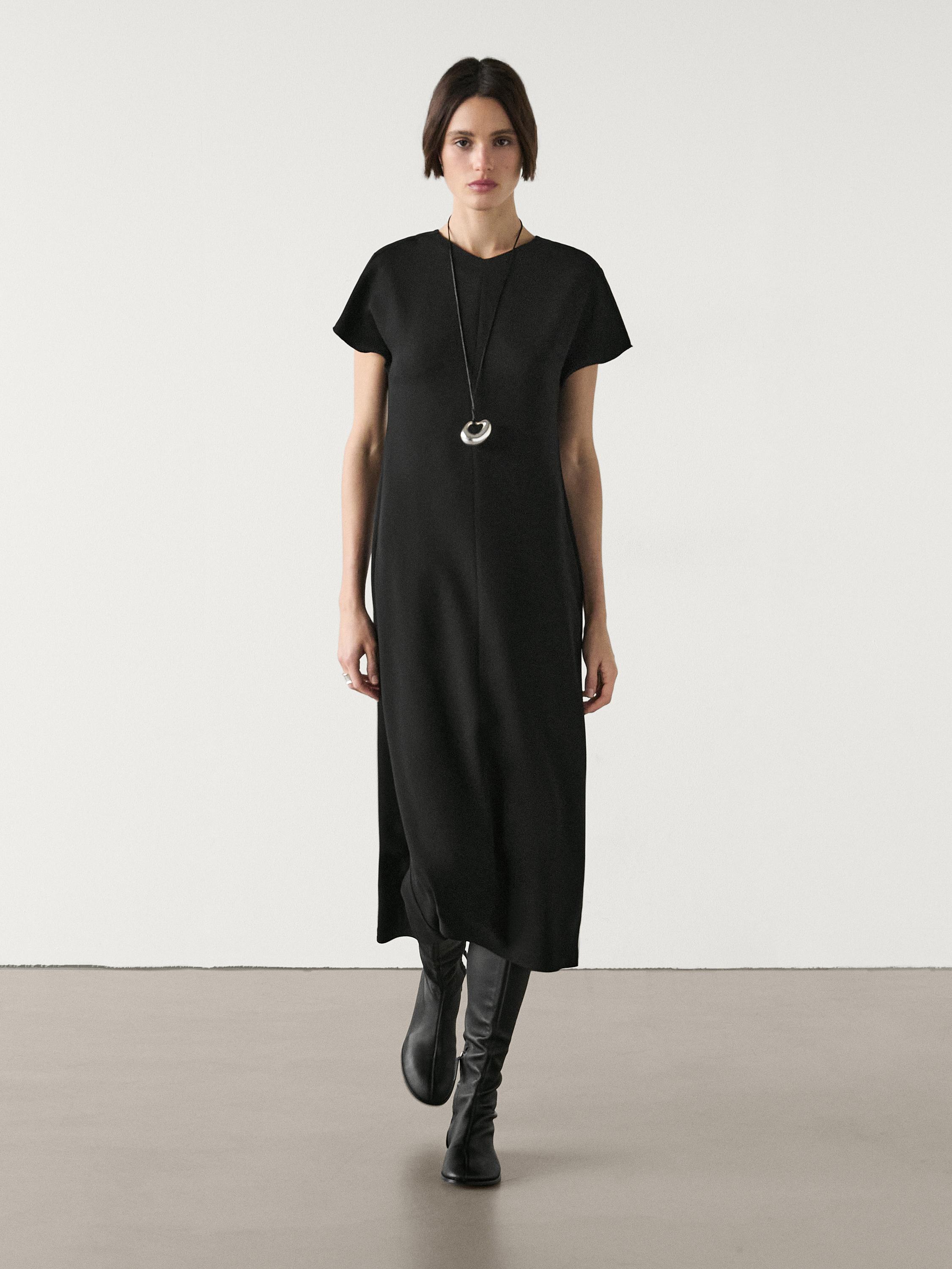 Crepe midi dress