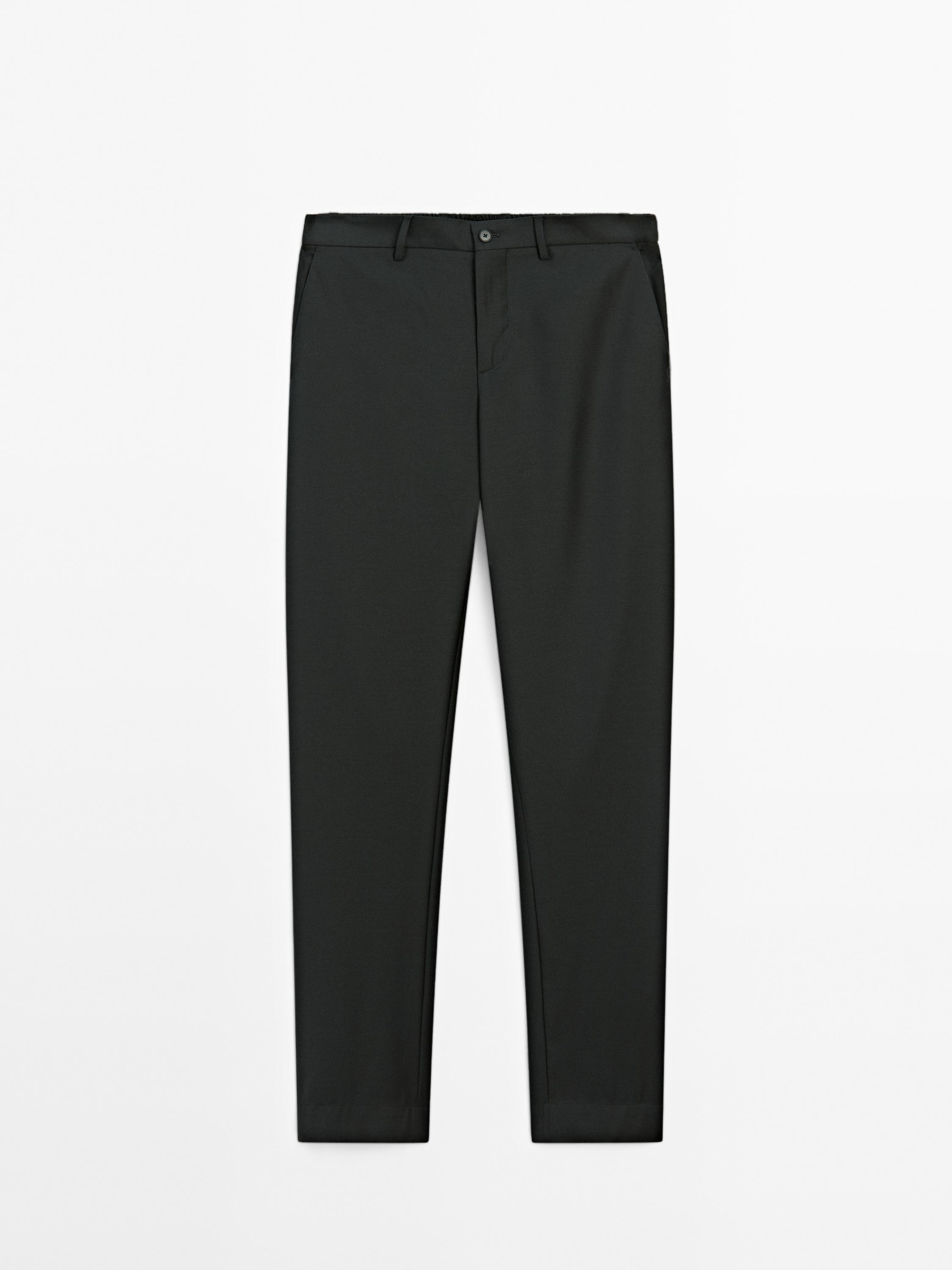 100% wool jogger fit trousers