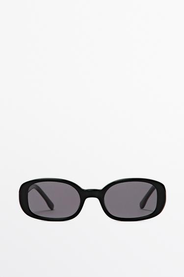 90s-style rounded sunglasses — BLACK 1
