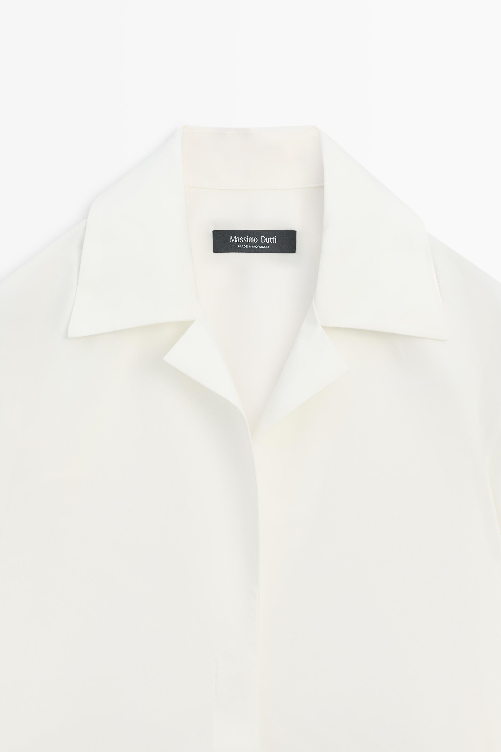 Poplin shirt with seam details — WHITE