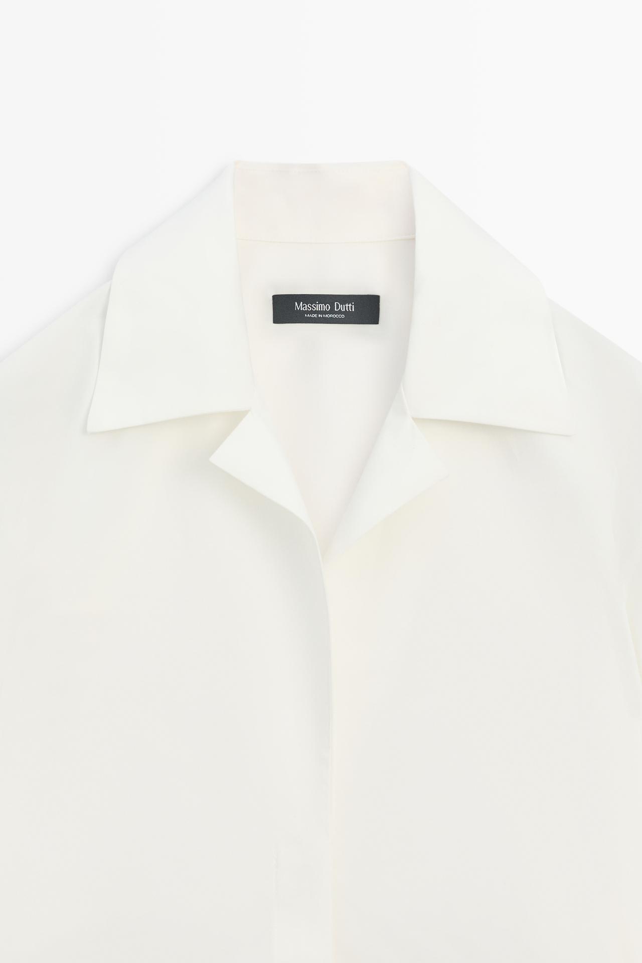 Poplin shirt with seam details — WHITE