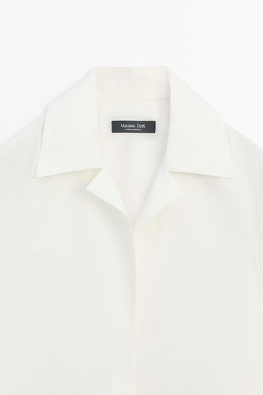 Poplin shirt with seam details — WHITE 9