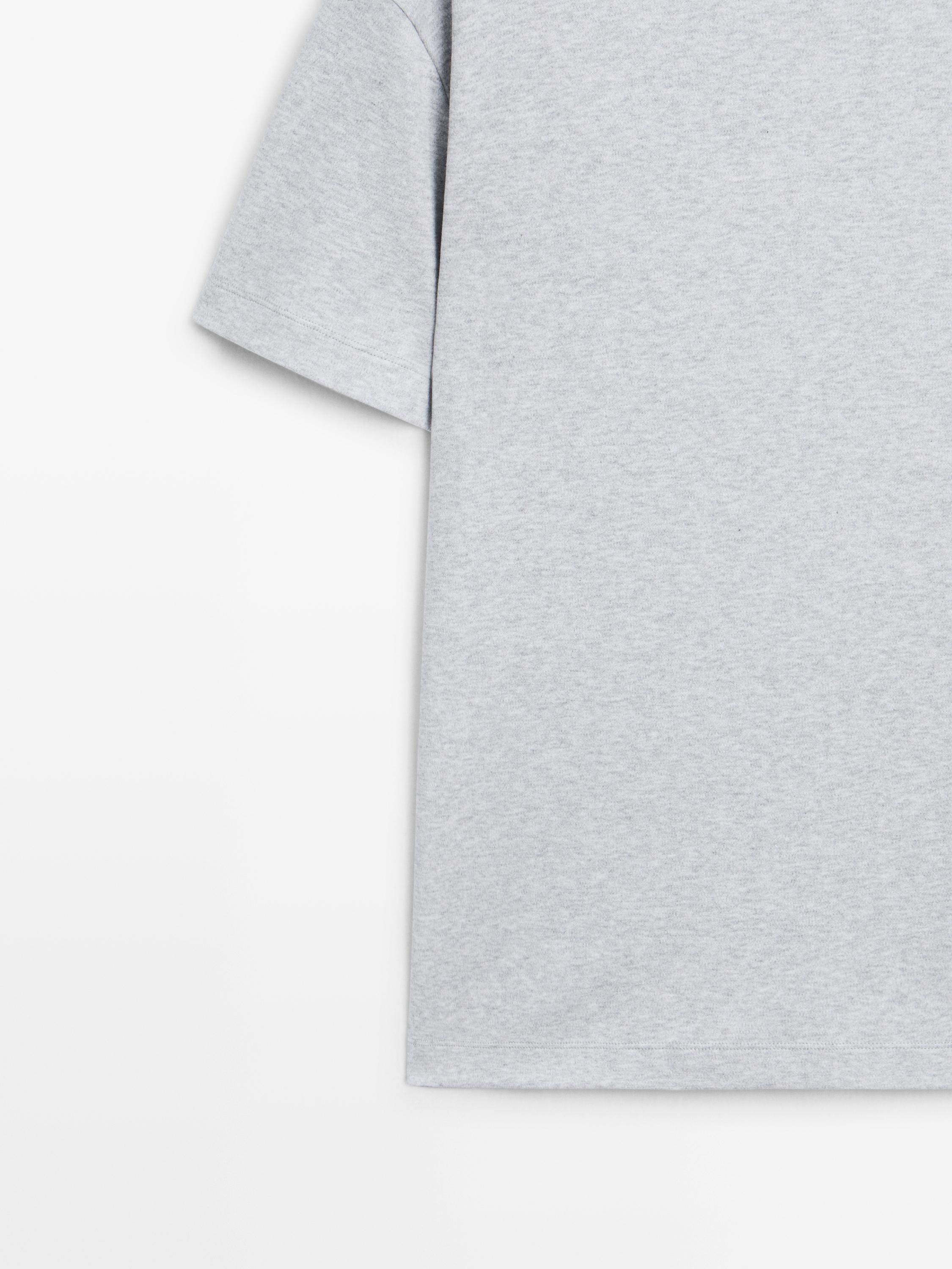 100% cotton short-sleeve T-shirt — GREY MARL