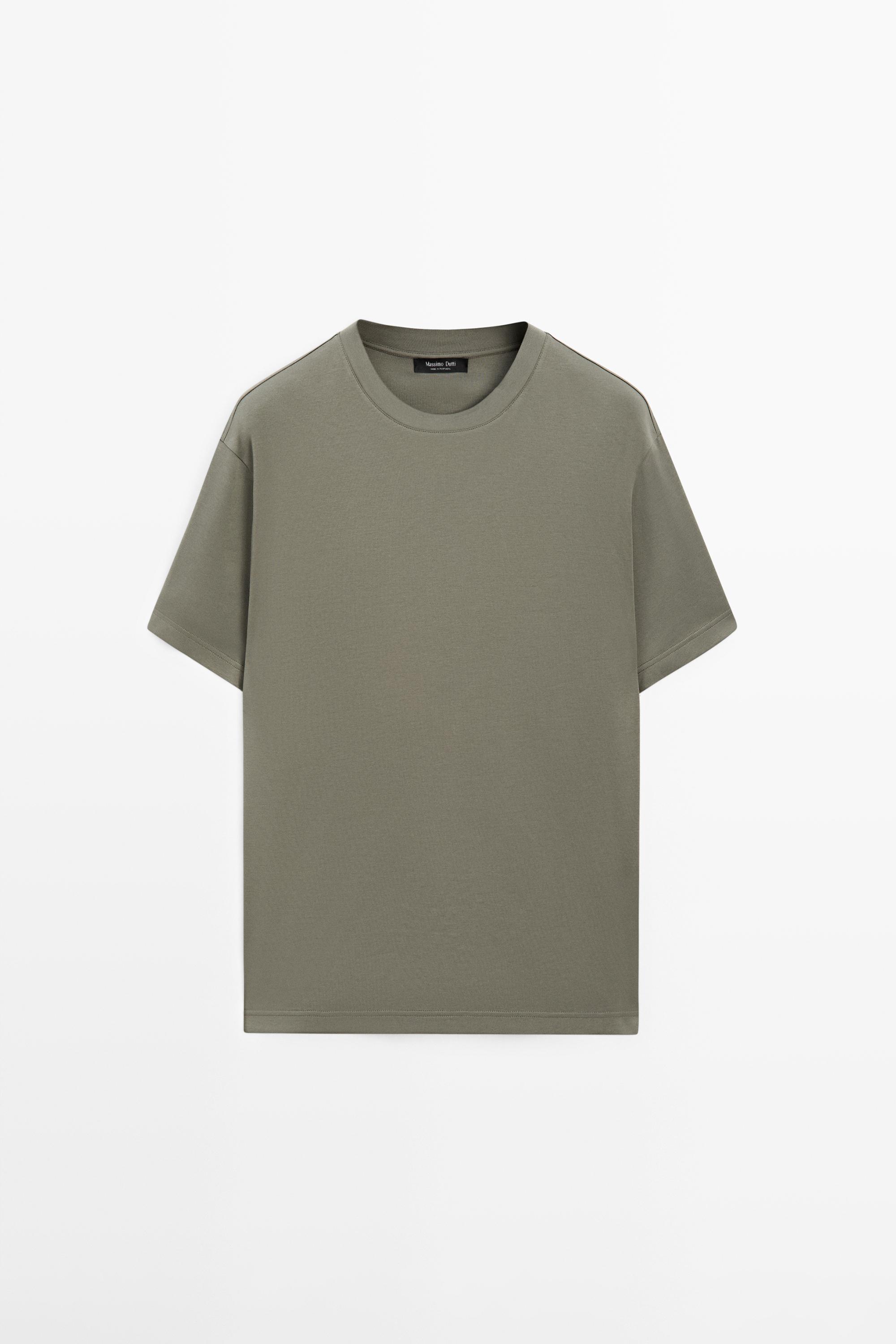 100% cotton short-sleeve T-shirt — PALE KHAKI