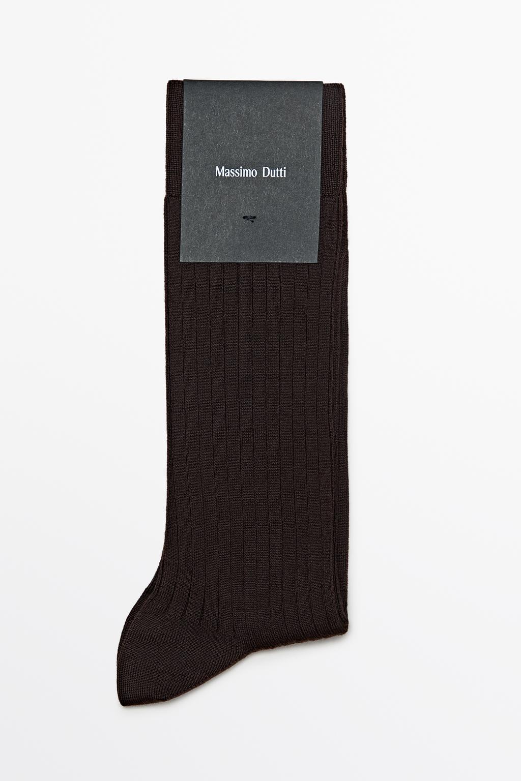 Ribbed wool blend dress socks