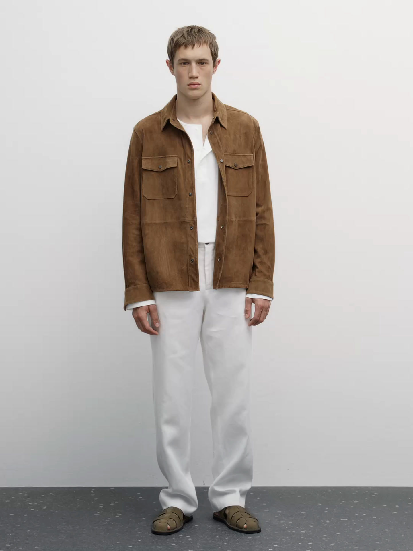Lightweight suede leather shirt