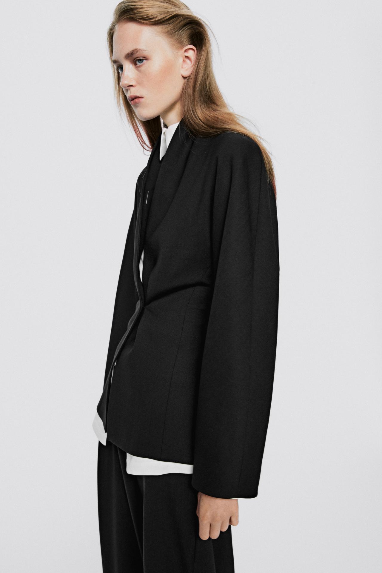 100% wool stand collar blazer - LIMITED EDITION — BLACK