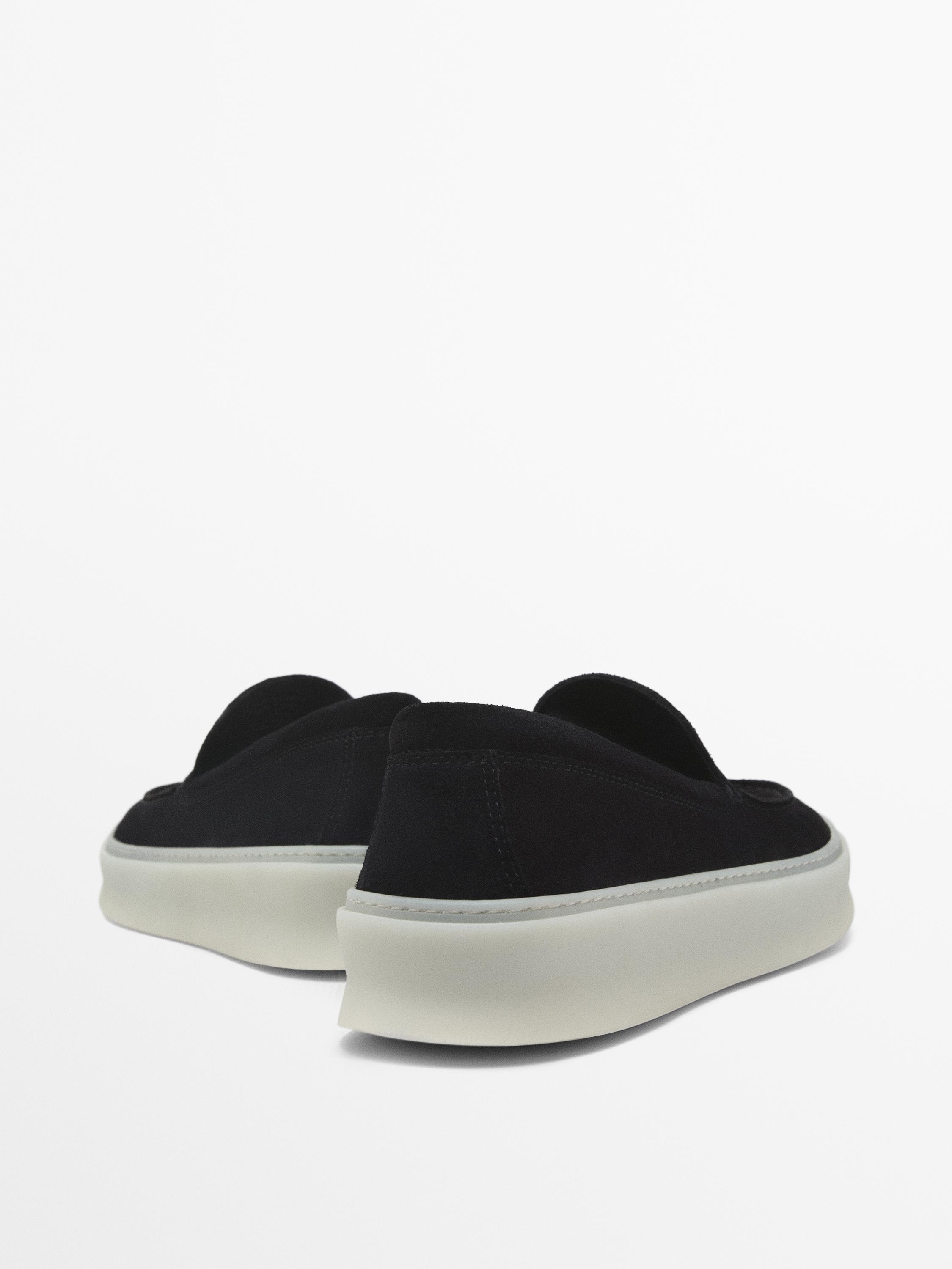 Split leather loafers