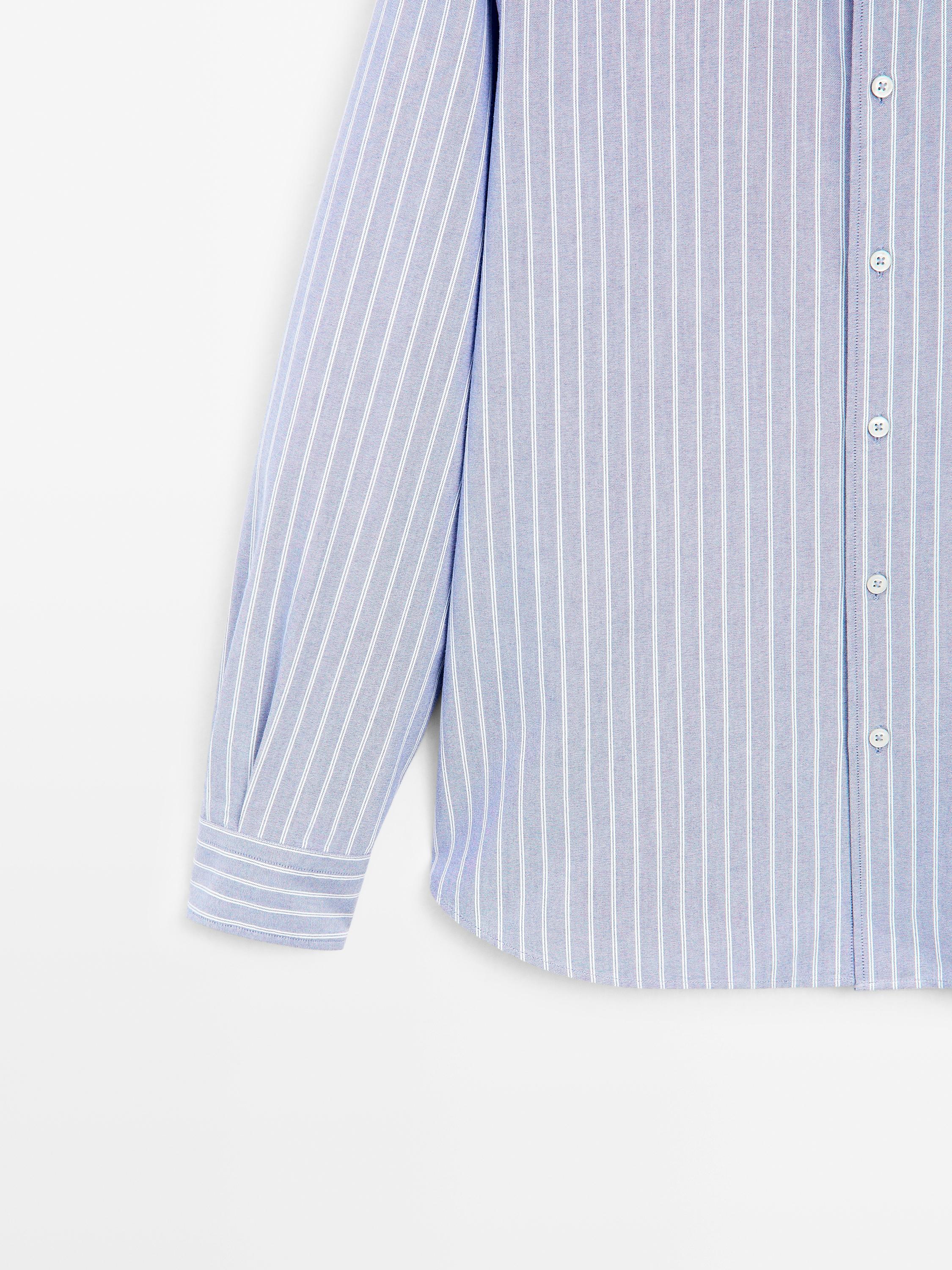 Regular fit striped cotton Oxford shirt