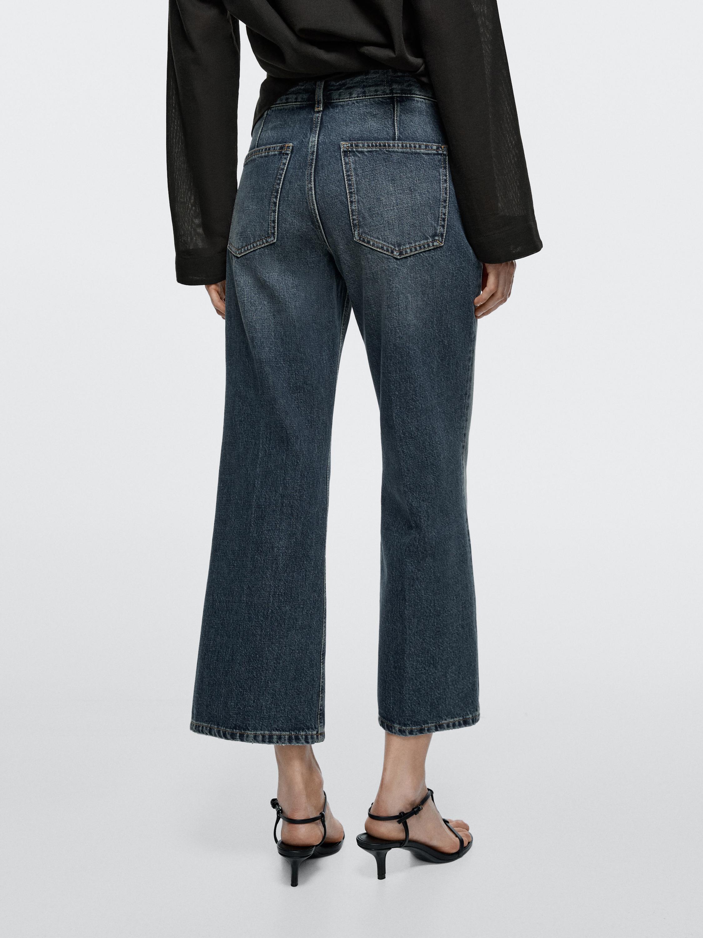 Mid-rise cropped flare fit jeans — MEDIUM BLUE