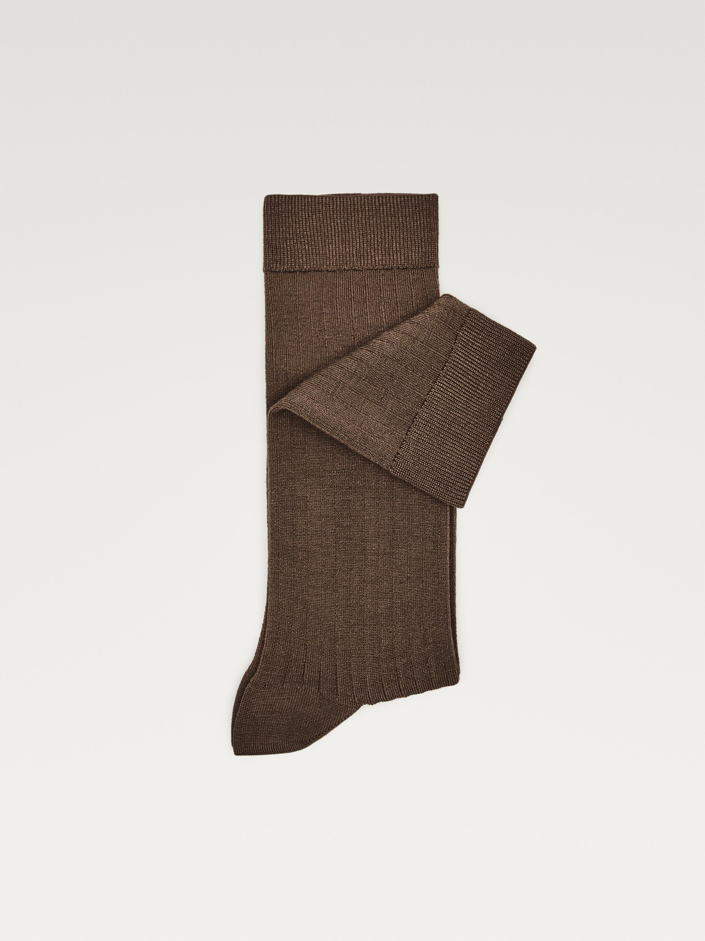 Gerippte Socken aus Seide