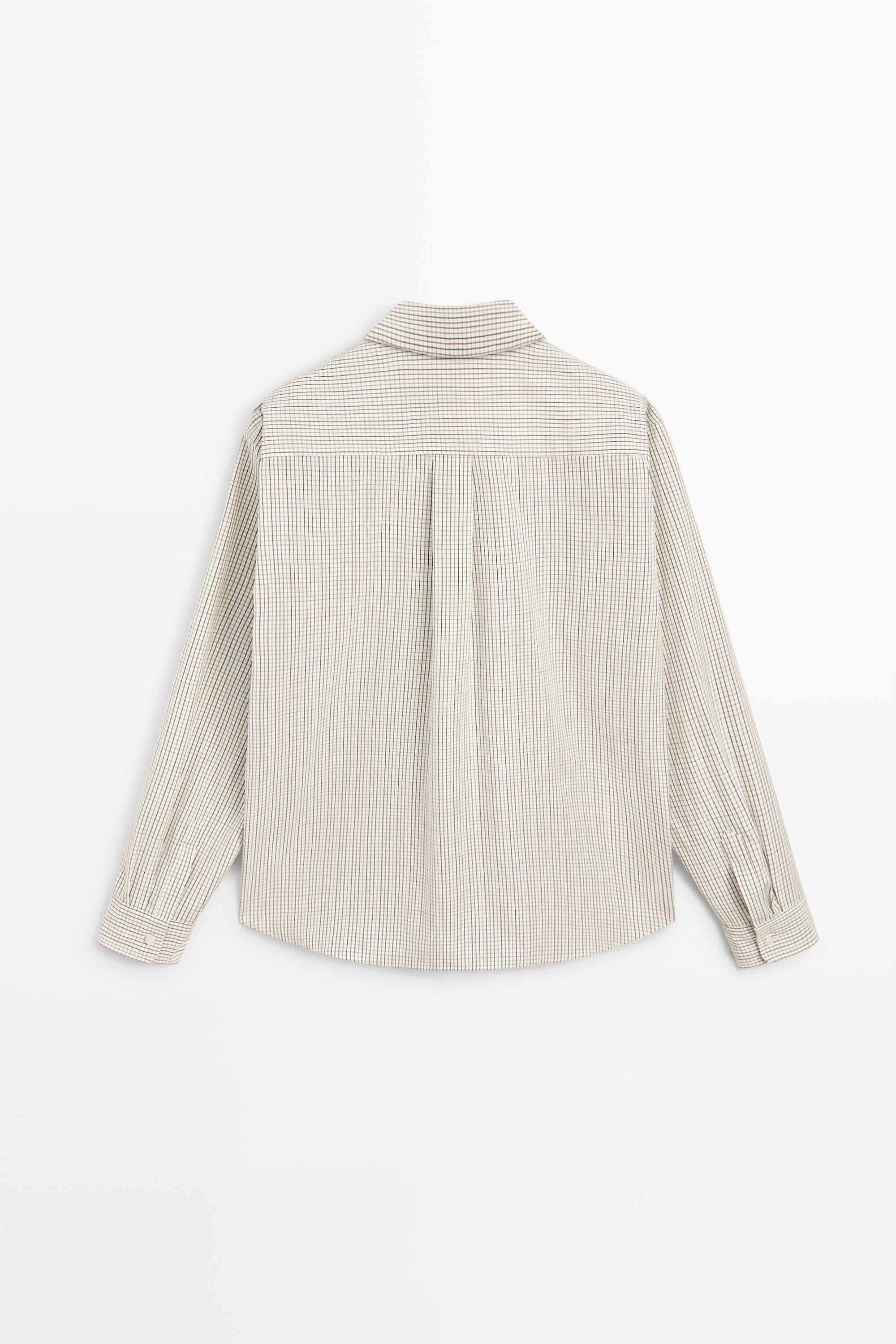 100% Cotton Check Shirt — WHITE
