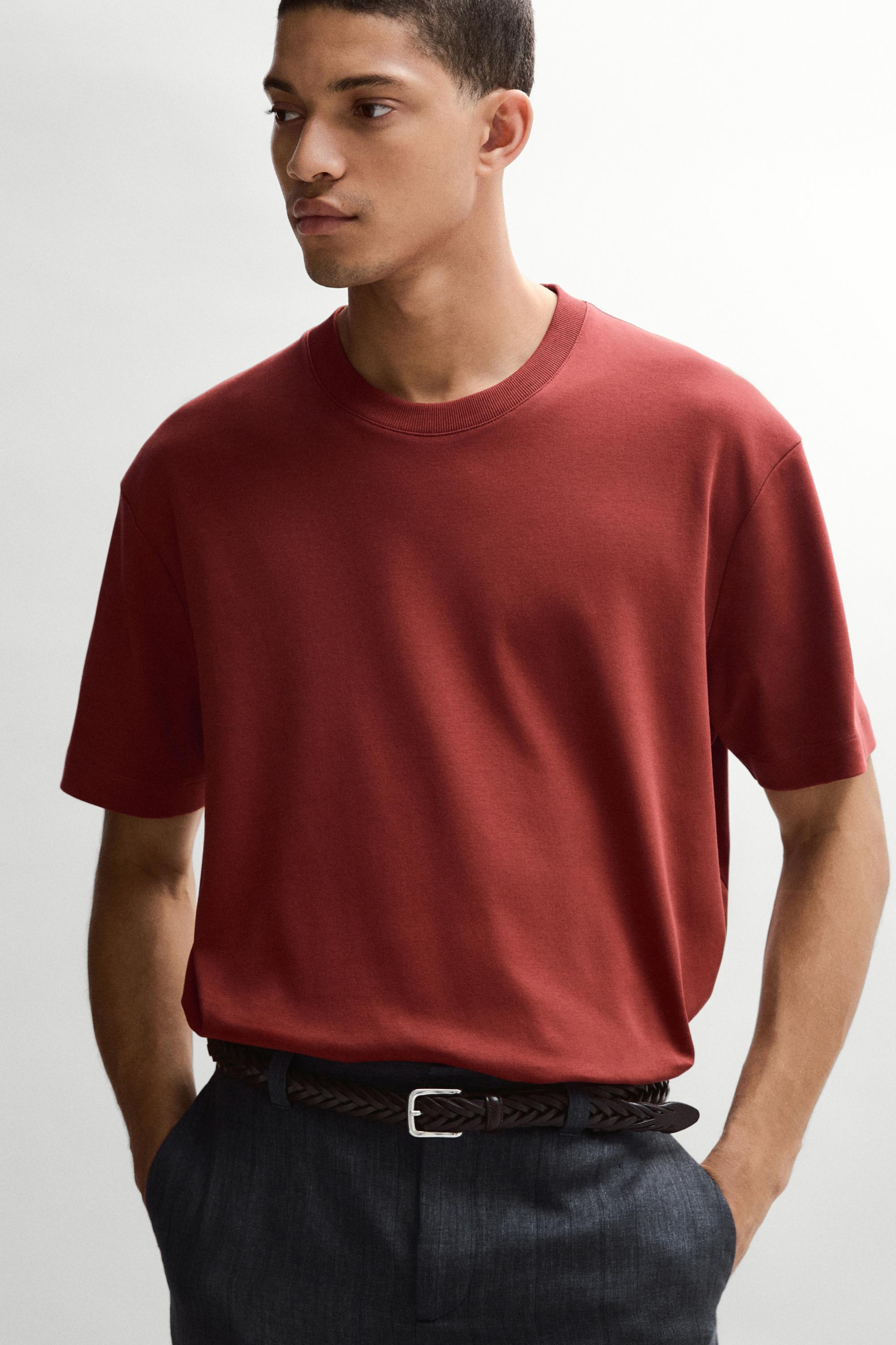 100% cotton short sleeve T-shirt — RUBY RED