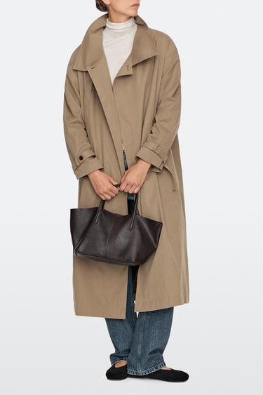 Medium nappa leather tote bag — BROWN 3