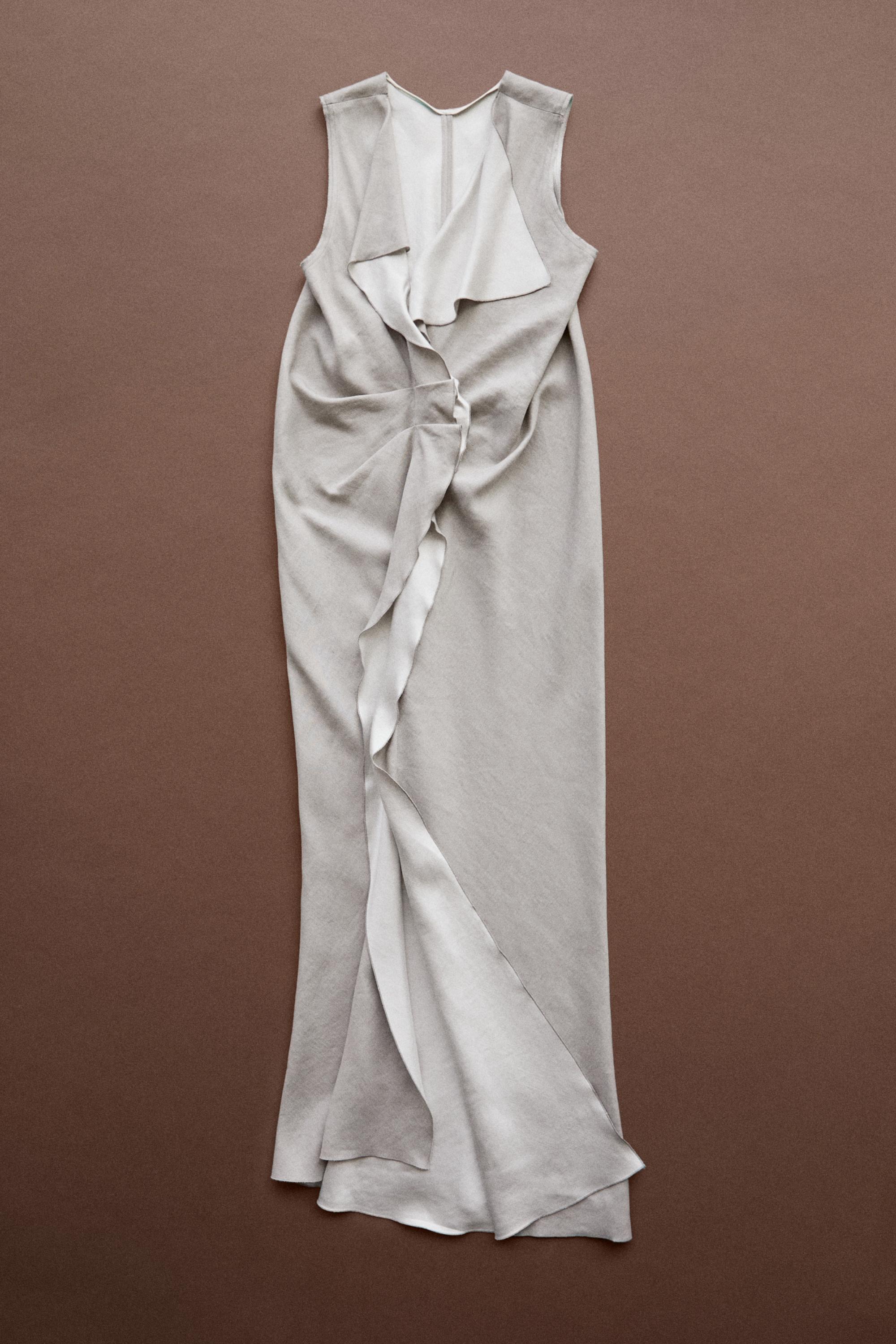 Flowing dress with ruffle detail - STUDIO — STONE
