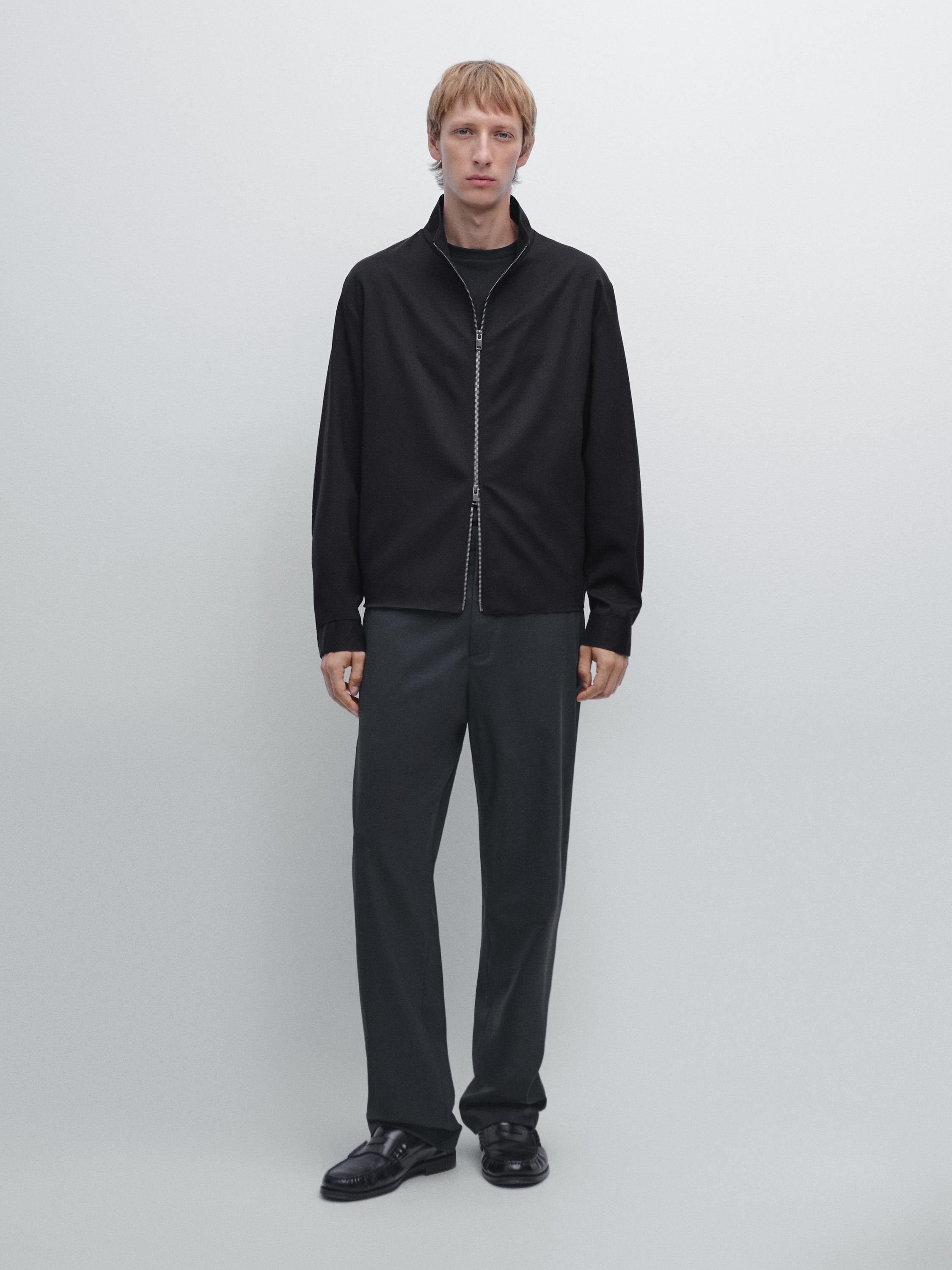 Wool blend trousers