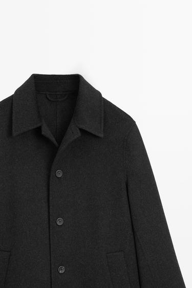 Long wool blend coat — CHARCOAL 4