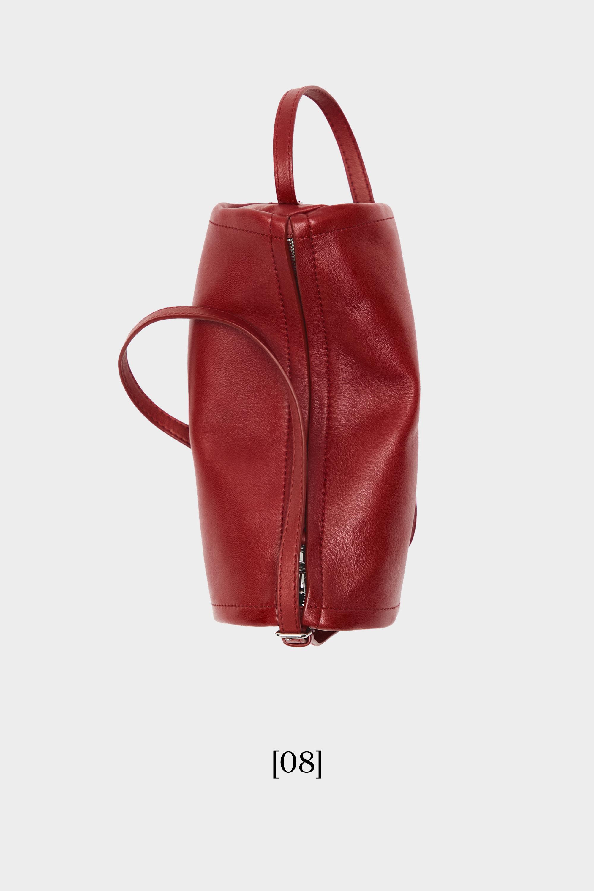 Nappa leather crossbody bag — CORAL RED