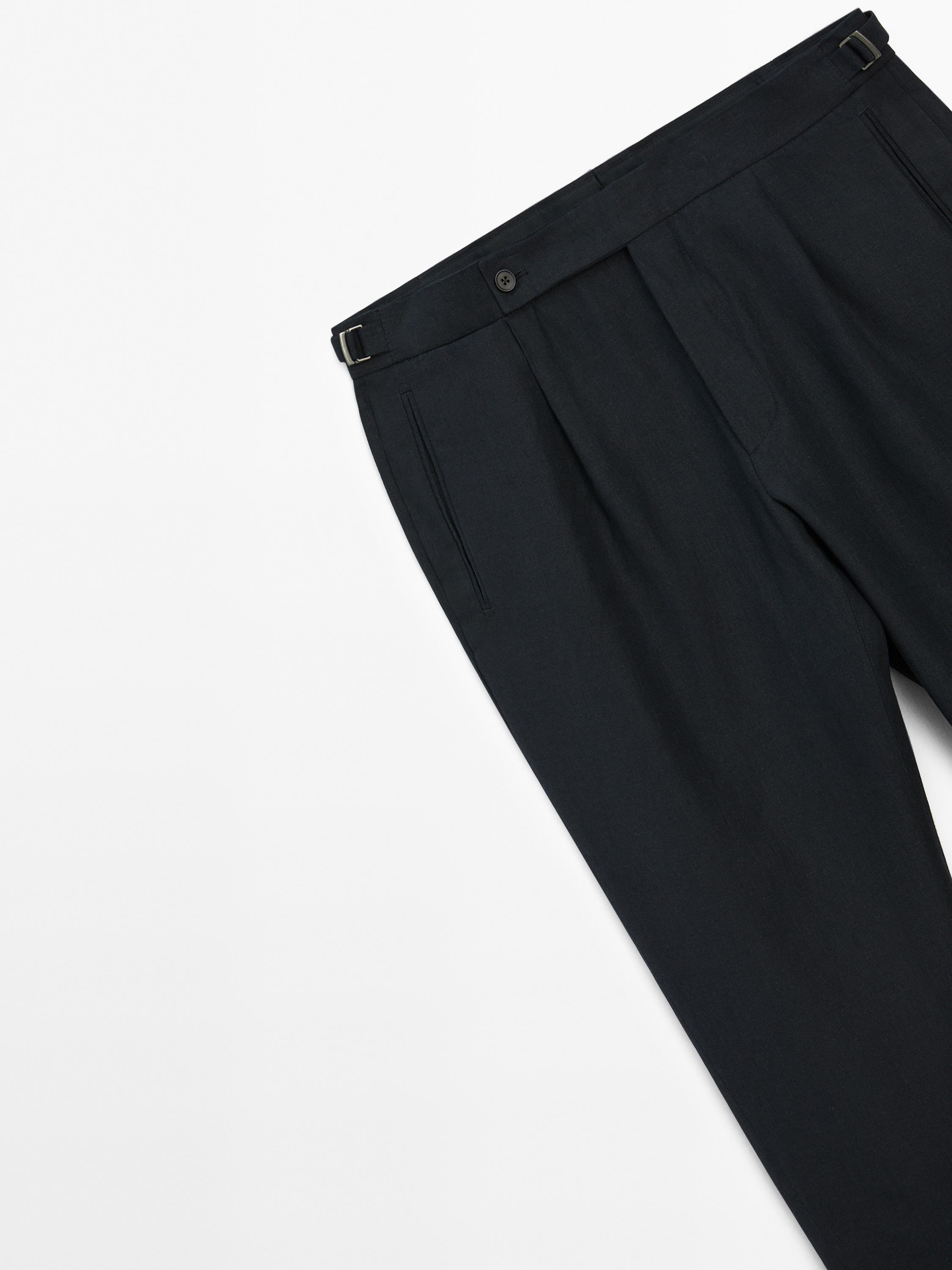 100% linen darted trousers