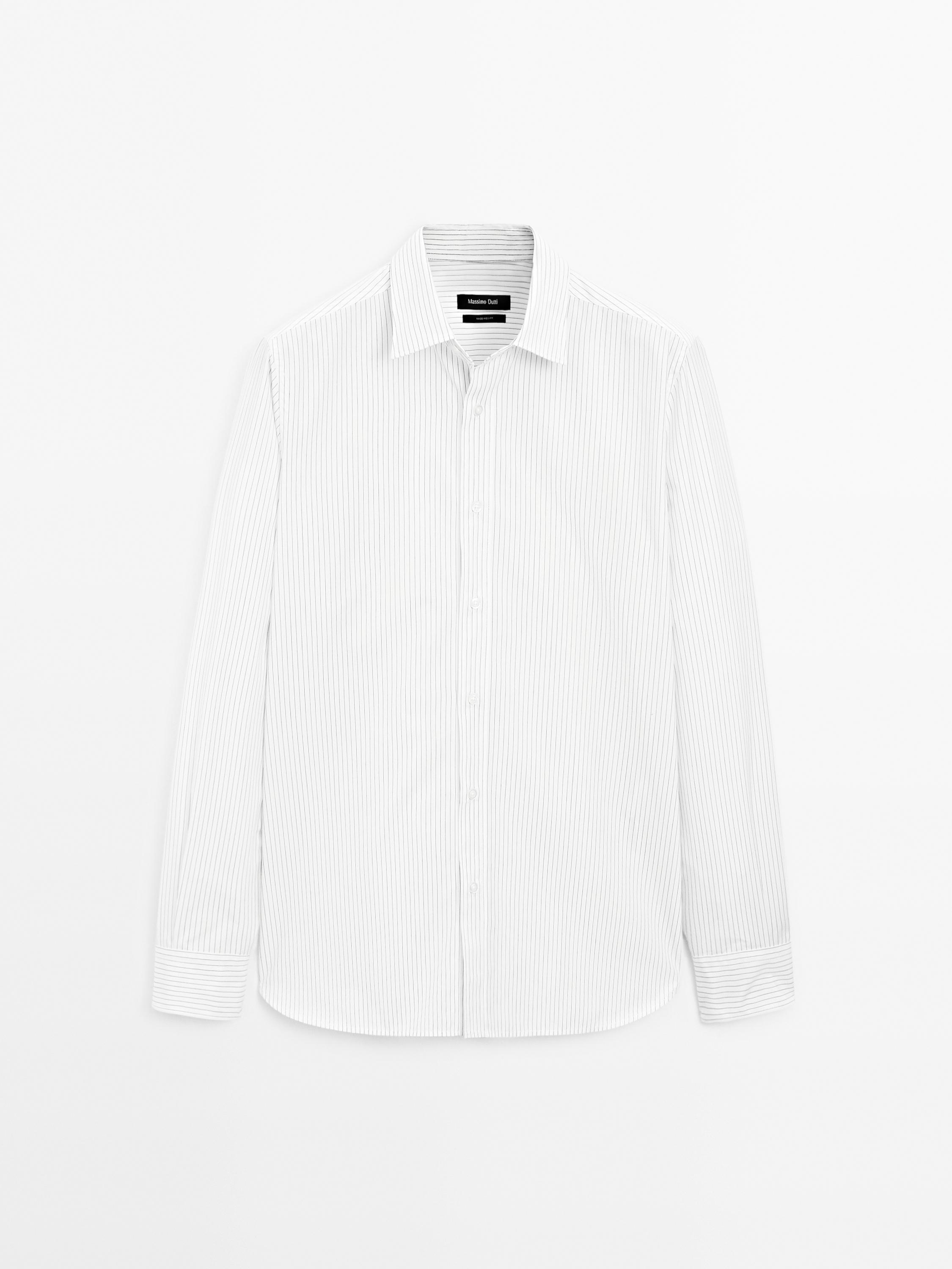 100% katoenen regular fit popeline overhemd