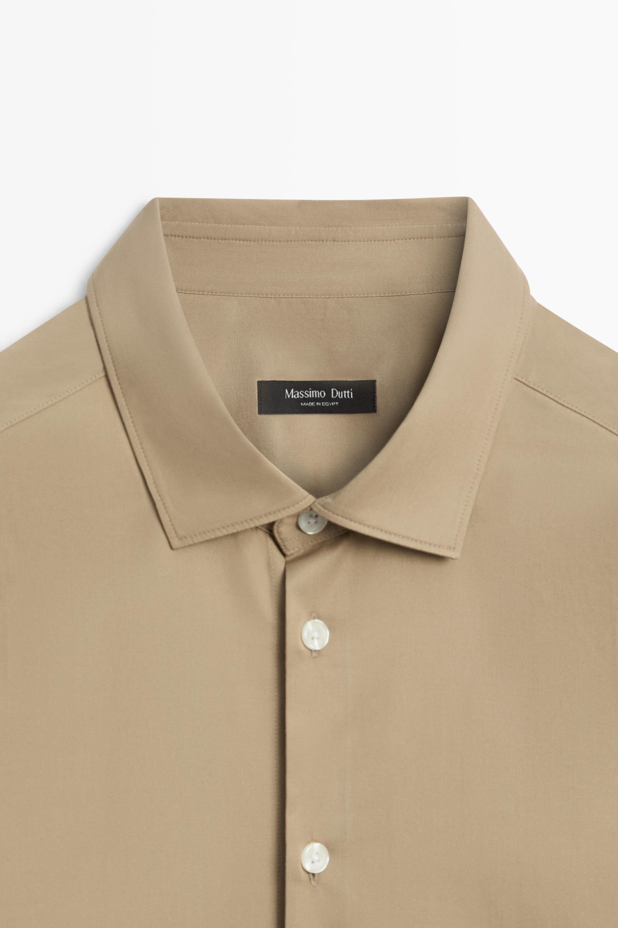 100% cotton poplin shirt — GREENISH