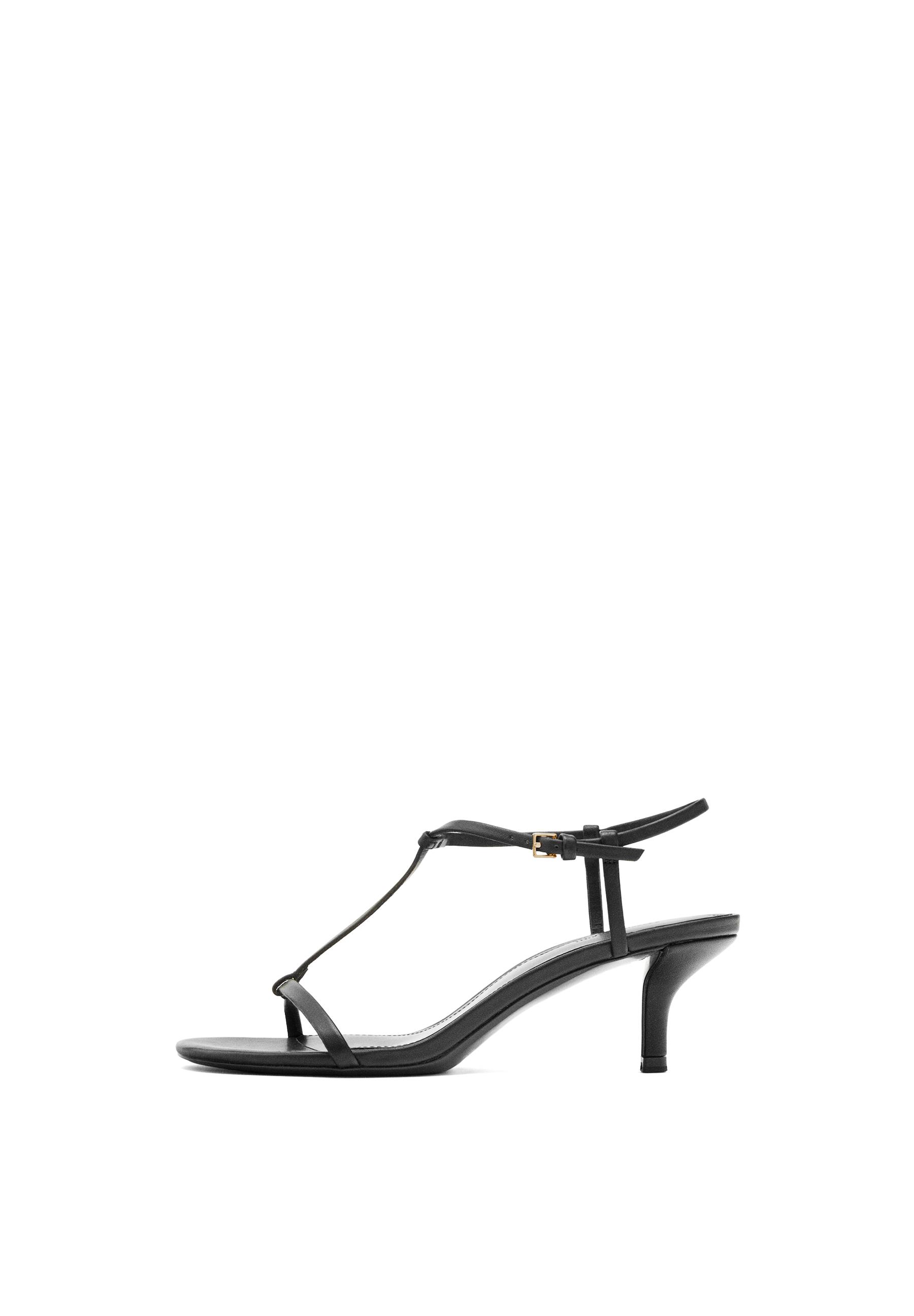 Strappy mid-heel sandals — BLACK (alternate view)