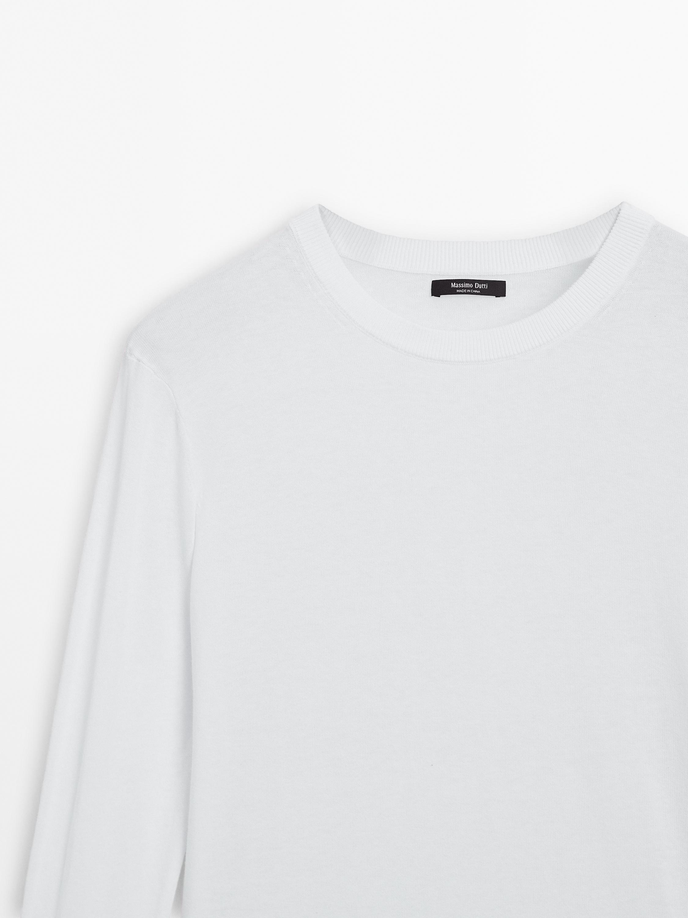 Cotton blend knit sweater