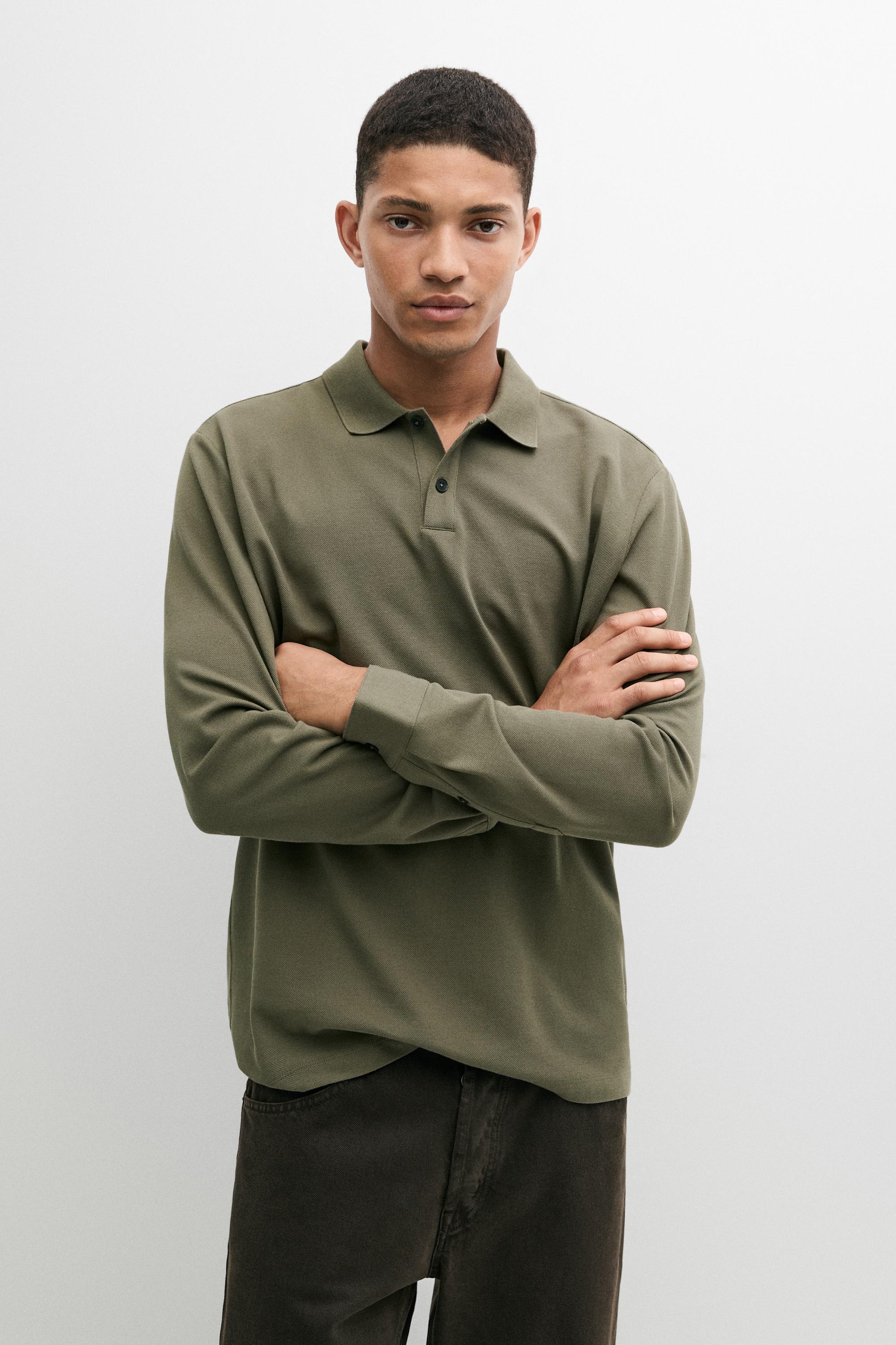 100% cotton micro-textured knit polo shirt