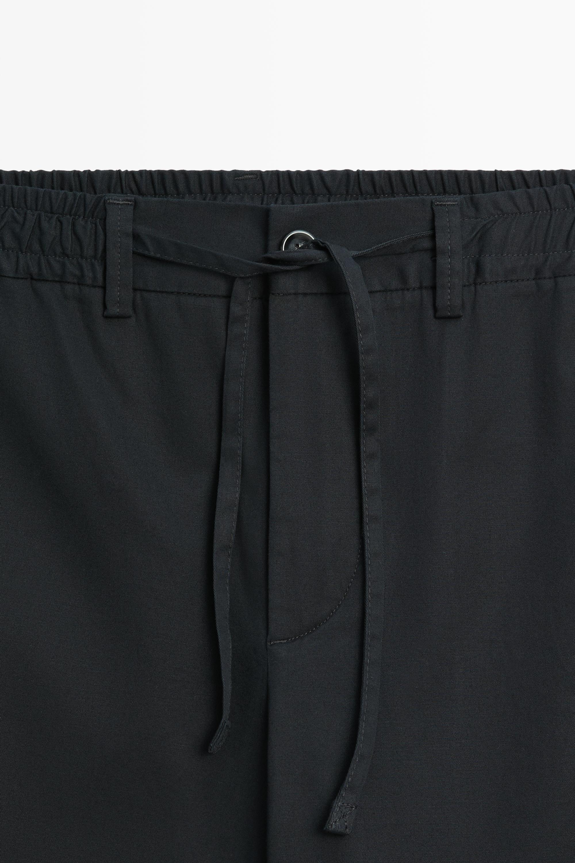 Cotton blend jogger fit pants — NAVY BLUE