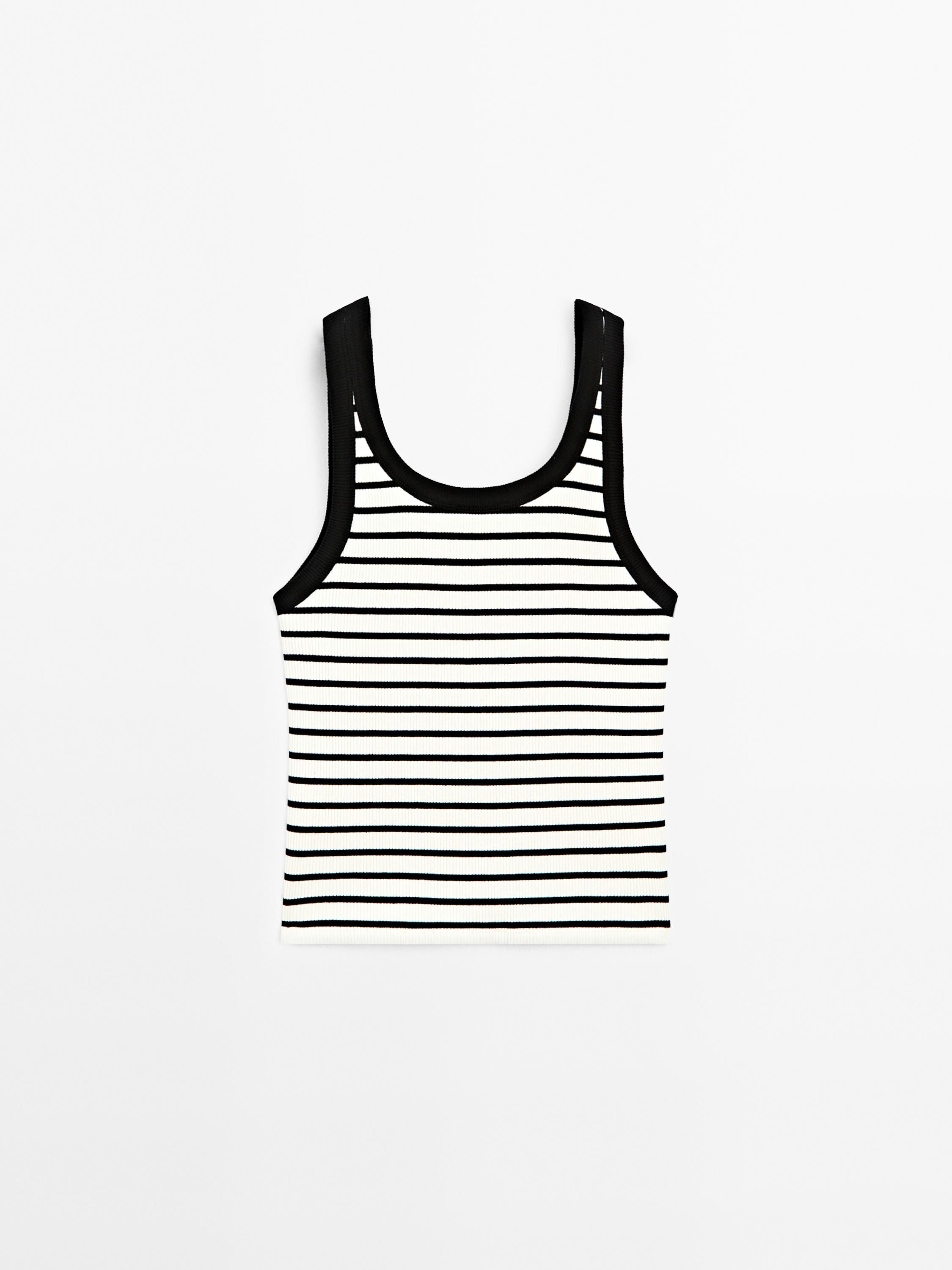 Stripe print vest top
