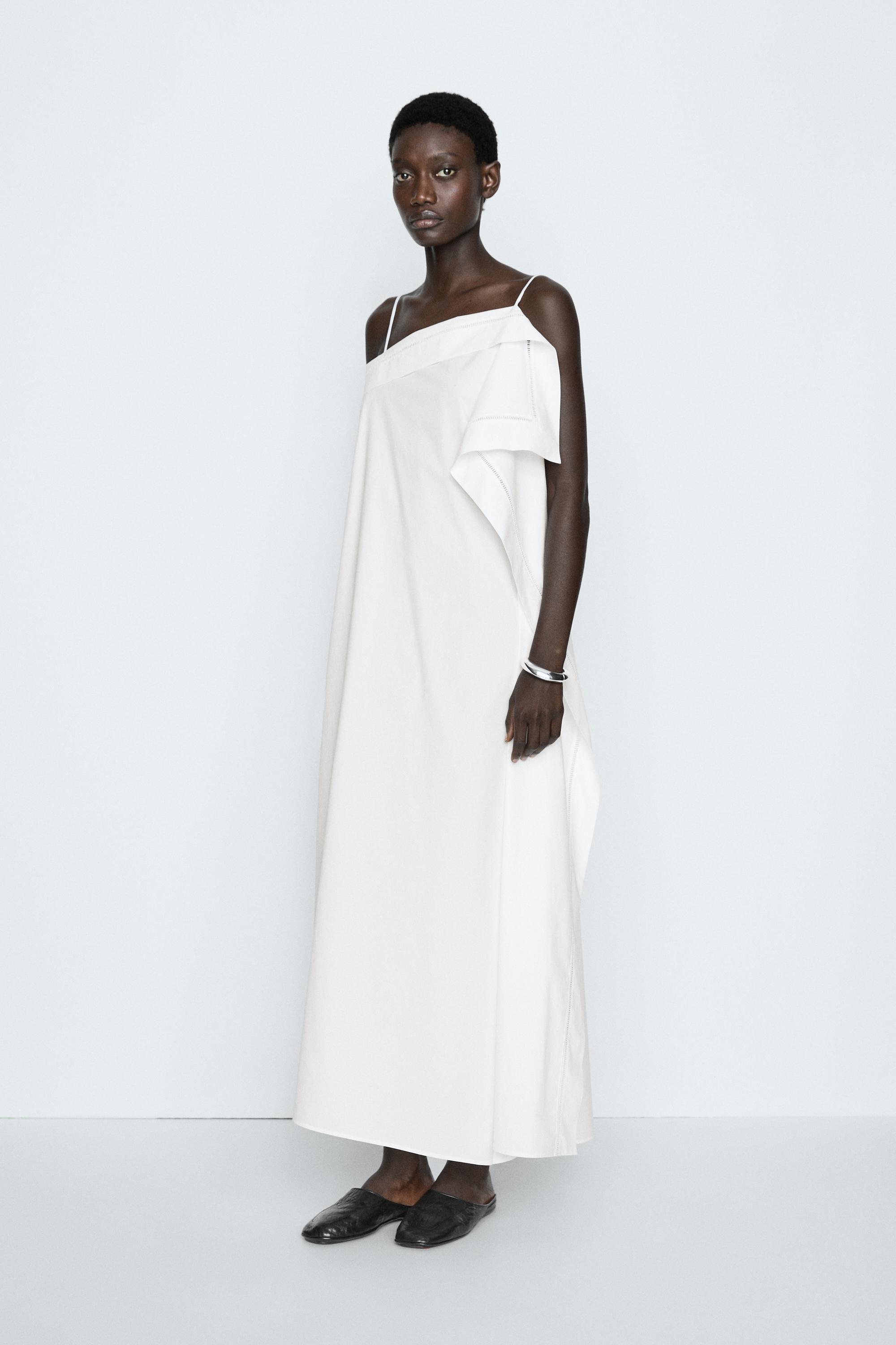Vestido midi volantes asimétricos - STUDIO