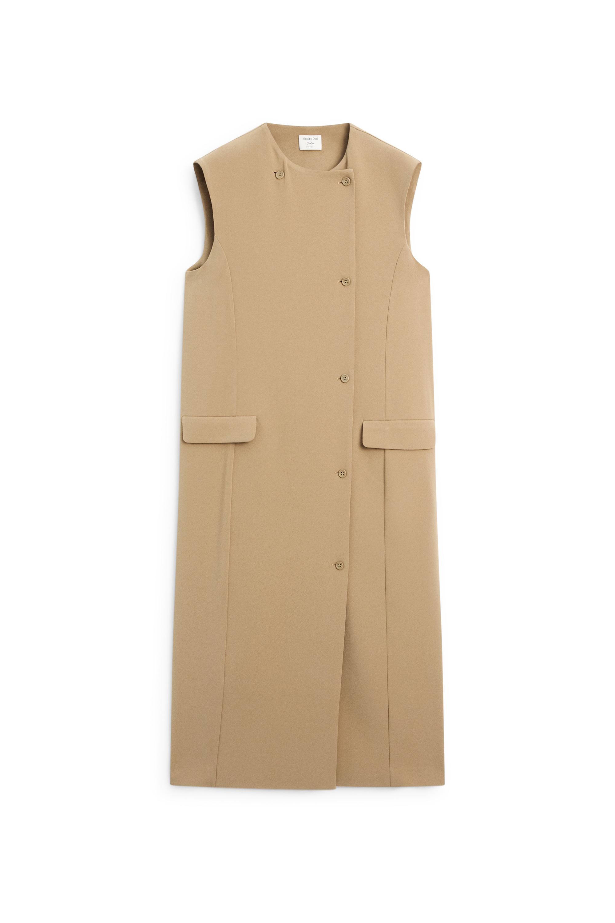 Wrap midi dress with pocket detail - STUDIO — Caramel