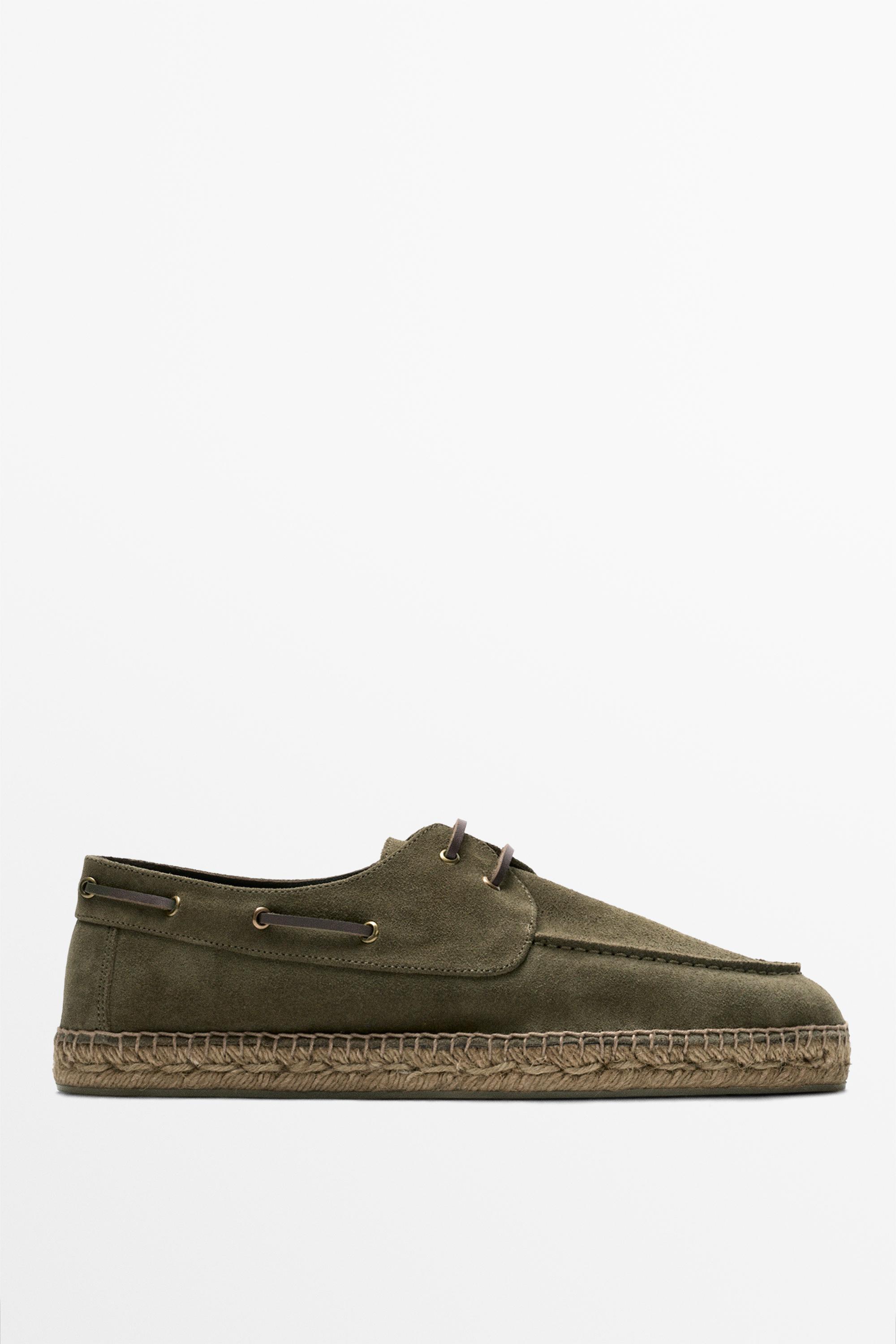 Jute sole deck shoes — GREEN